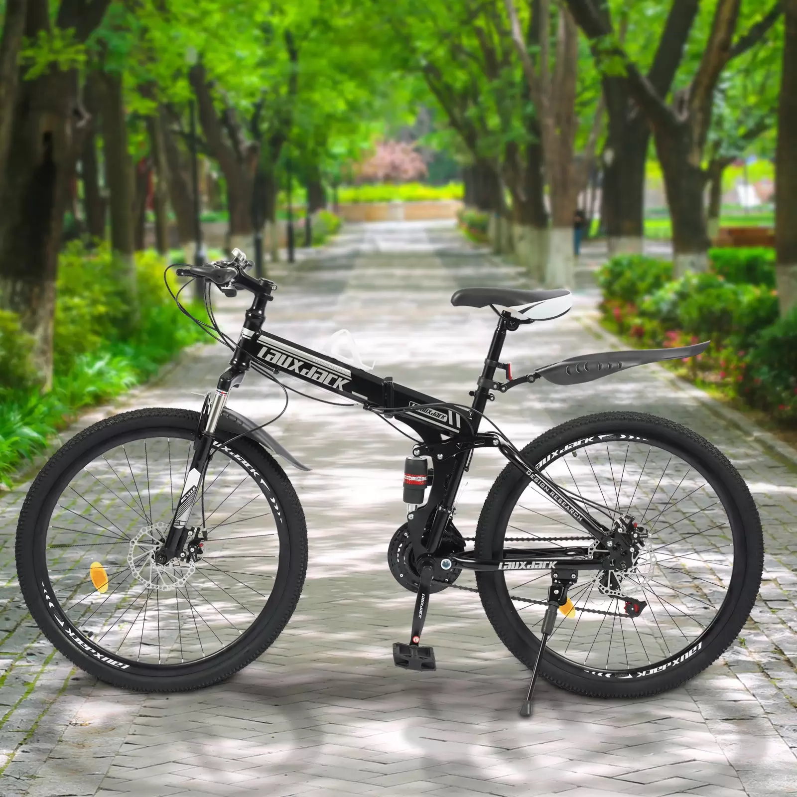 26 Zoll Faltbare Mountainbike mit Stoßdämpfer MTB Fahrrad 21 Gang-Schaltung mit Scheibenbremse vorne und hinten Höheverstellbar