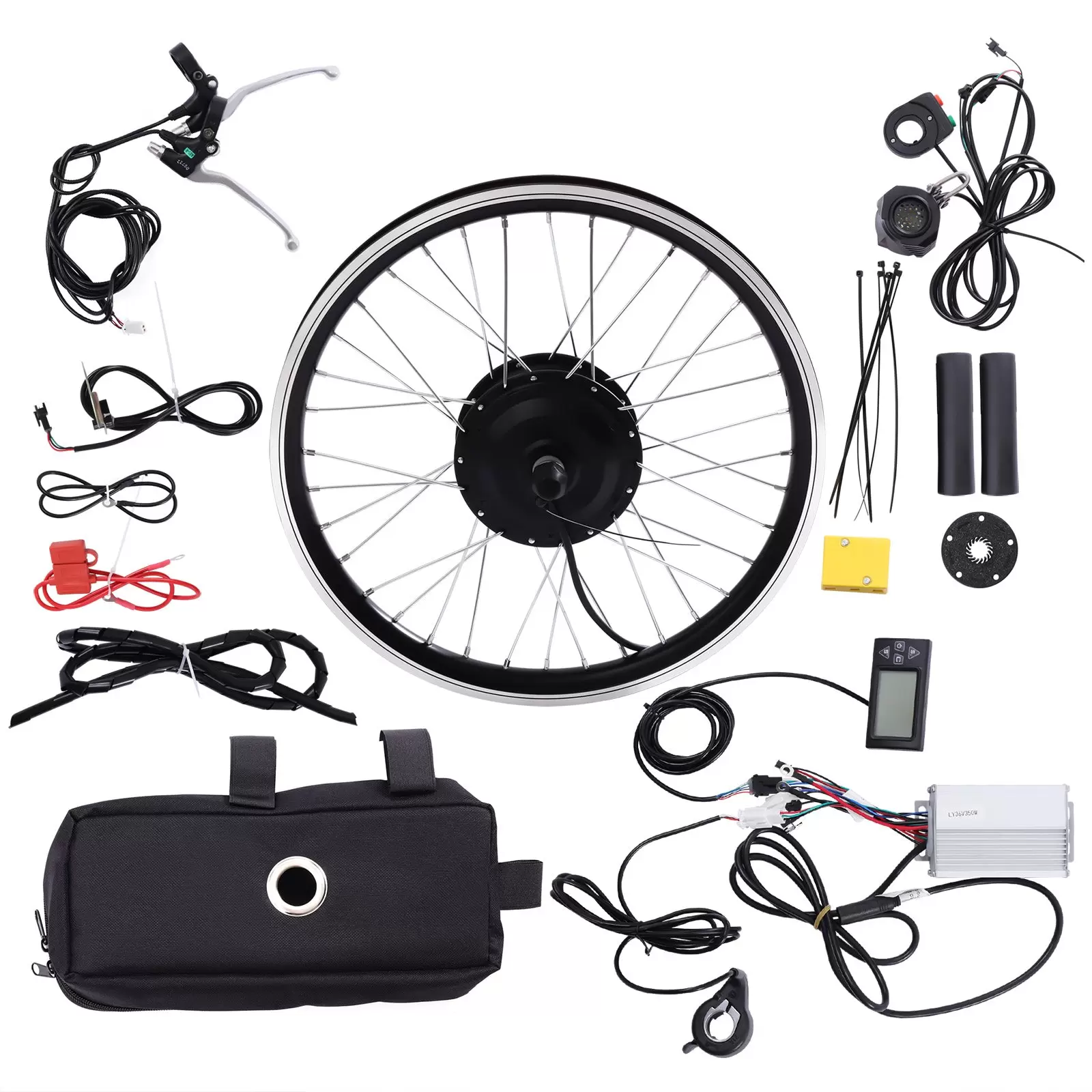 CNCEST Electric Bike Conversion Kit Vorderrad Motor Elektrofahrrad Umrüstsatz E-Bike Kit Hub Motor 350W 36V 20