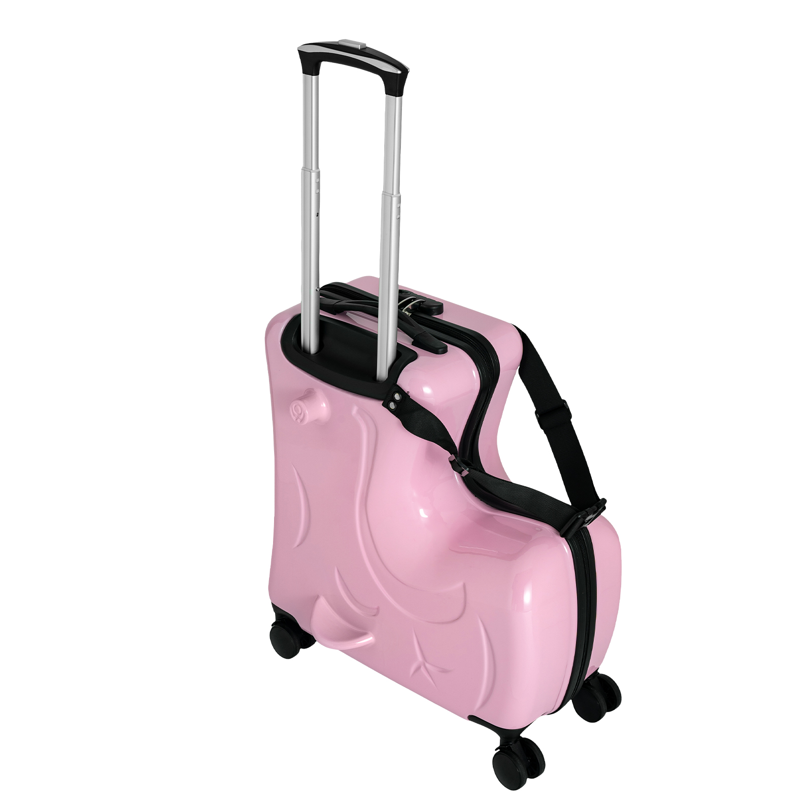 Tragbarer Kinder-Reisetrolley-Koffer, Kindergepäck, Kinder können mitfahren, Passwortsperre, verstellbarer Trolley