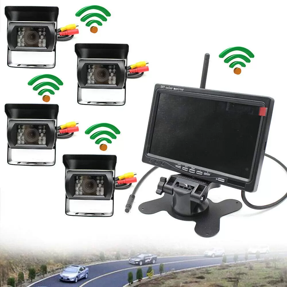 4+ 7 Zoll Drahtloser Monitor 15M Nachtsichtweit Auto Monitor Rückansicht Set Nachtsicht Kamera