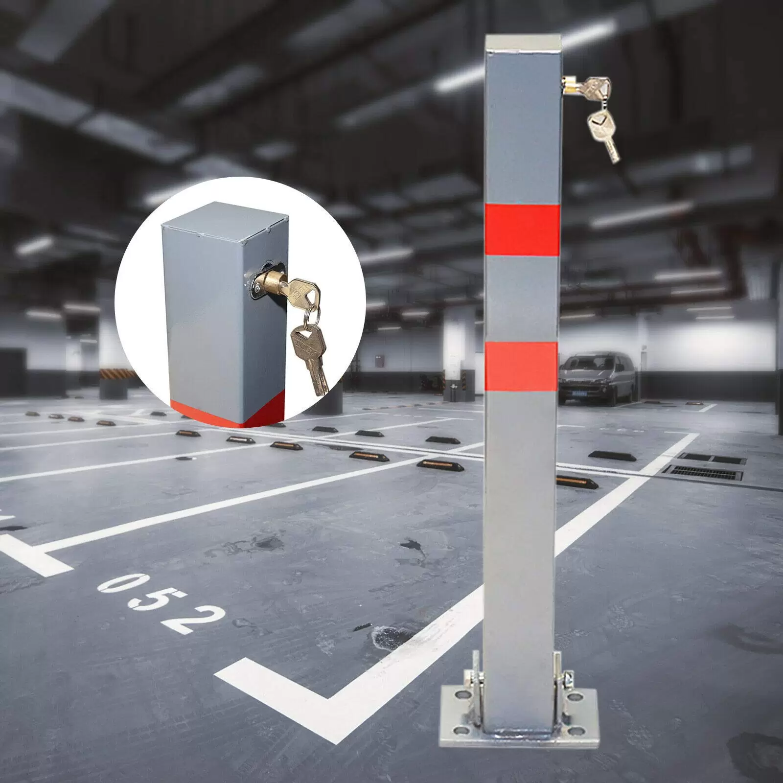 65CM Klappbare Absperrpfosten Parkplatz Barriere sichtbar rot reflektierende runde Stange 65CM Klappbare Absperrpfosten Parkplatz Barriere sichtbar rot reflektierende runde Stange