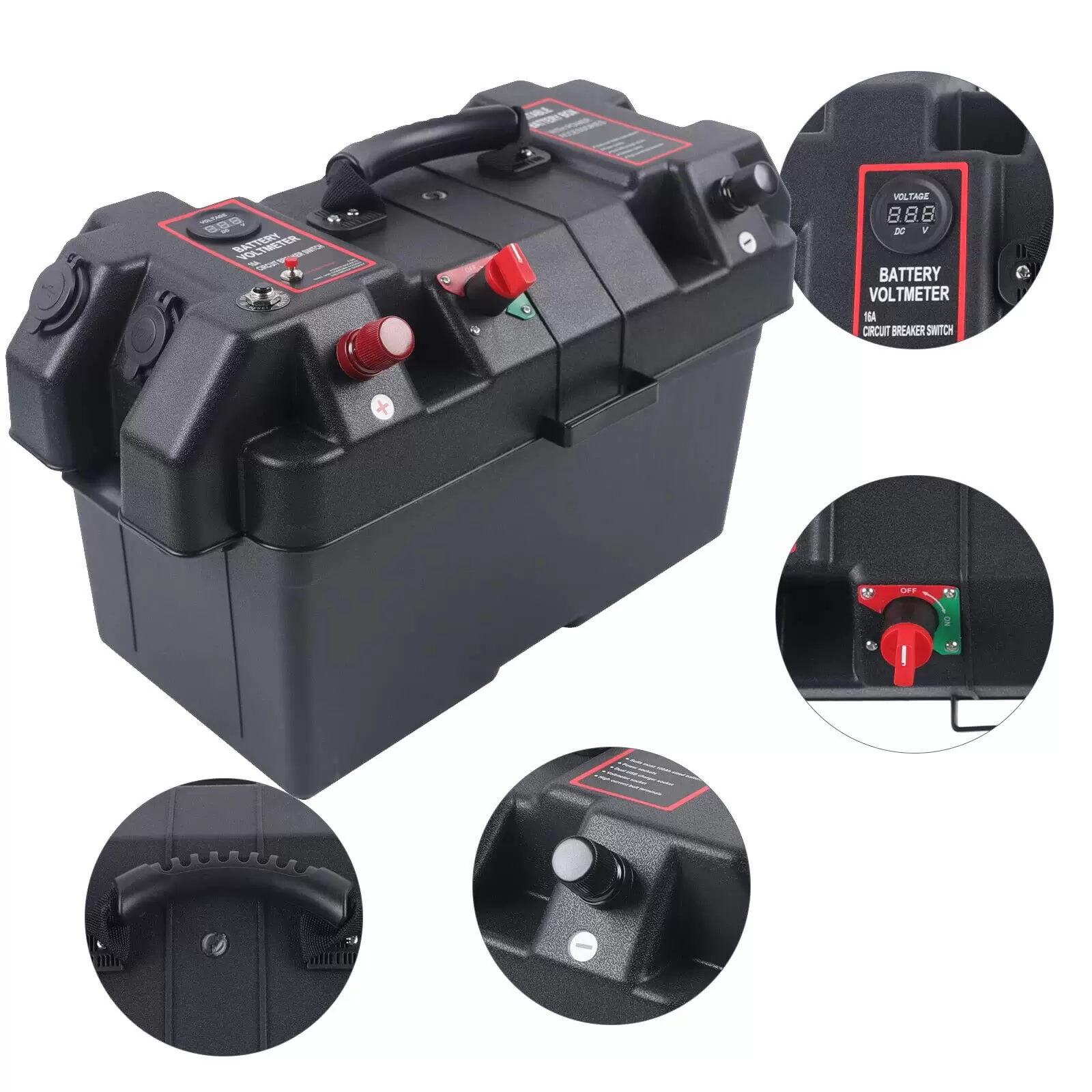 Batteriekasten Batterie Kasten Box für Boot Bootsmotor Doppelte USB Ladeanschluss Batteriekasten Batterie Kasten Box für Boot Bootsmotor Doppelte USB Ladeanschluss