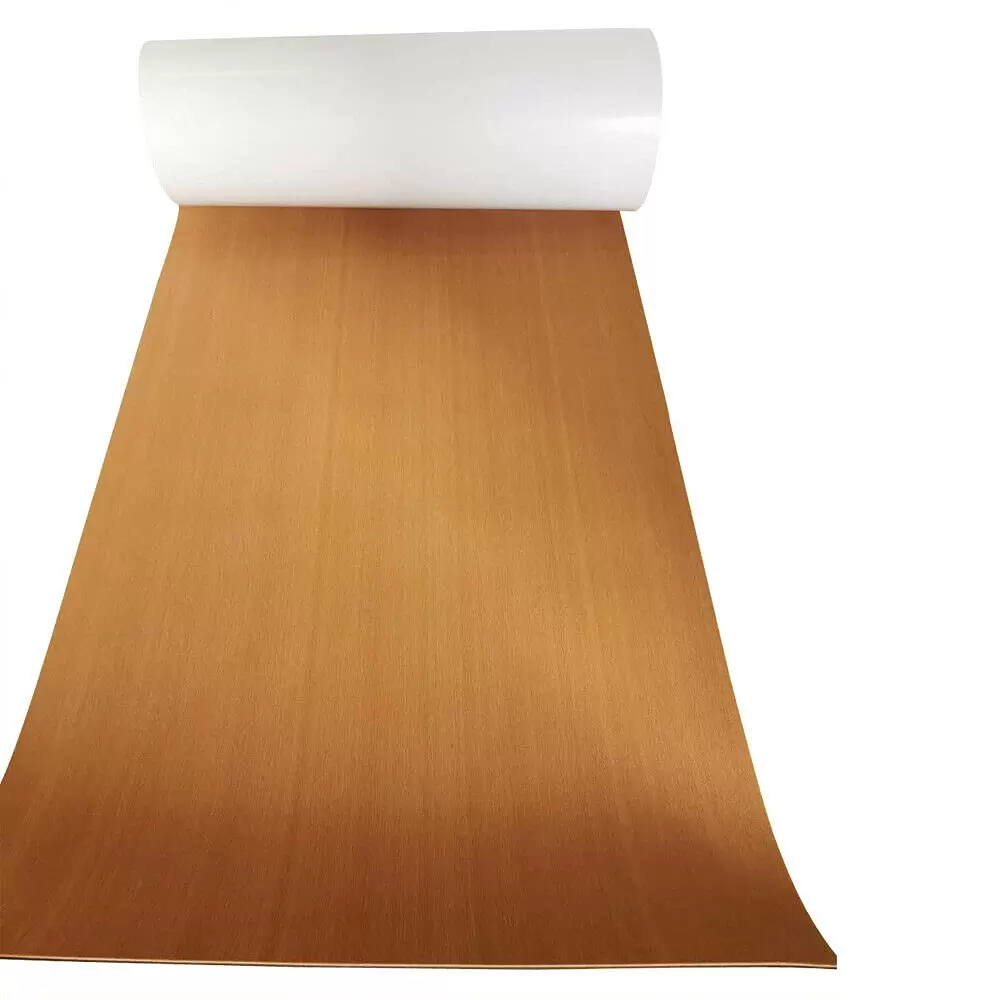 Eva Schaumstoff Bodenbelag Teakholz - Deck für Boote Yacht Marine Bodenbelag Rutschfester Teppich 240x90x0.6cm, Braun