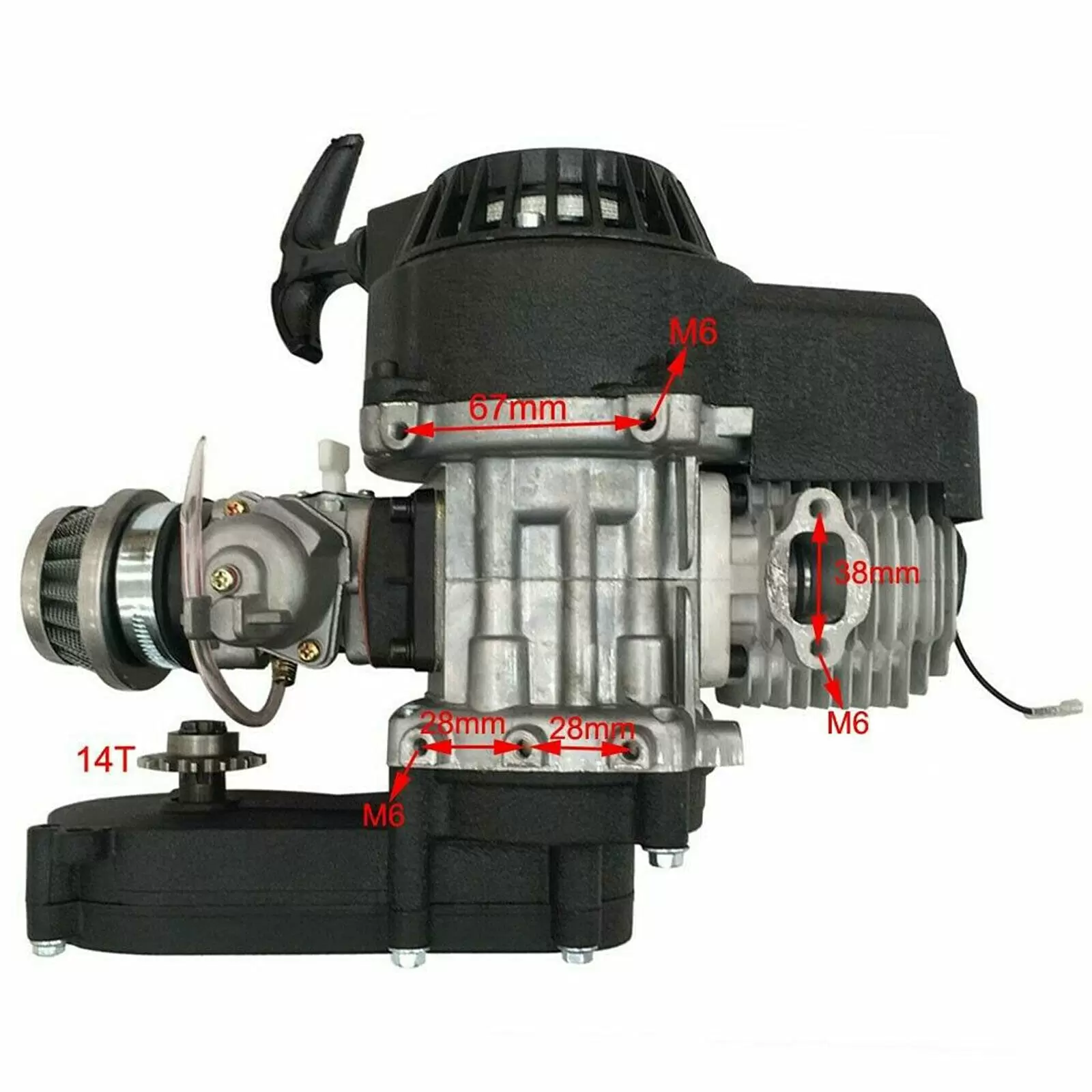 49CC 2-Takt-Motor-Fahrrad-Umrüstsatz Start Engine Motor Kit für Pocket Mini Dirt Bike Scooter 49CC 2-Takt-Motor-Fahrrad-Umrüstsatz Start Engine Motor Kit für Pocket Mini Dirt Bike Scooter