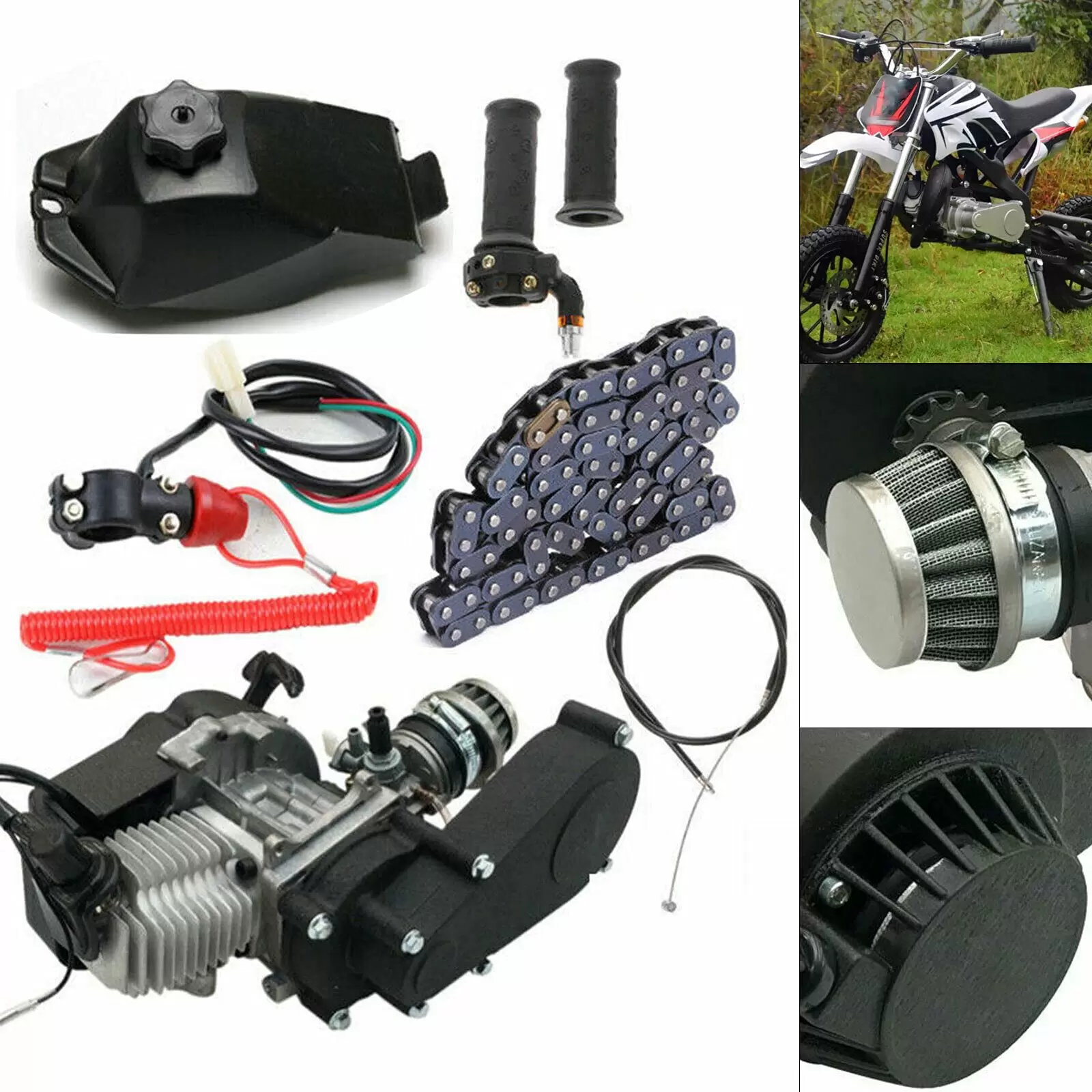 49CC 2-Takt-Motor-Fahrrad-Umrüstsatz Start Engine Motor Kit für Pocket Mini Dirt Bike Scooter 49CC 2-Takt-Motor-Fahrrad-Umrüstsatz Start Engine Motor Kit für Pocket Mini Dirt Bike Scooter