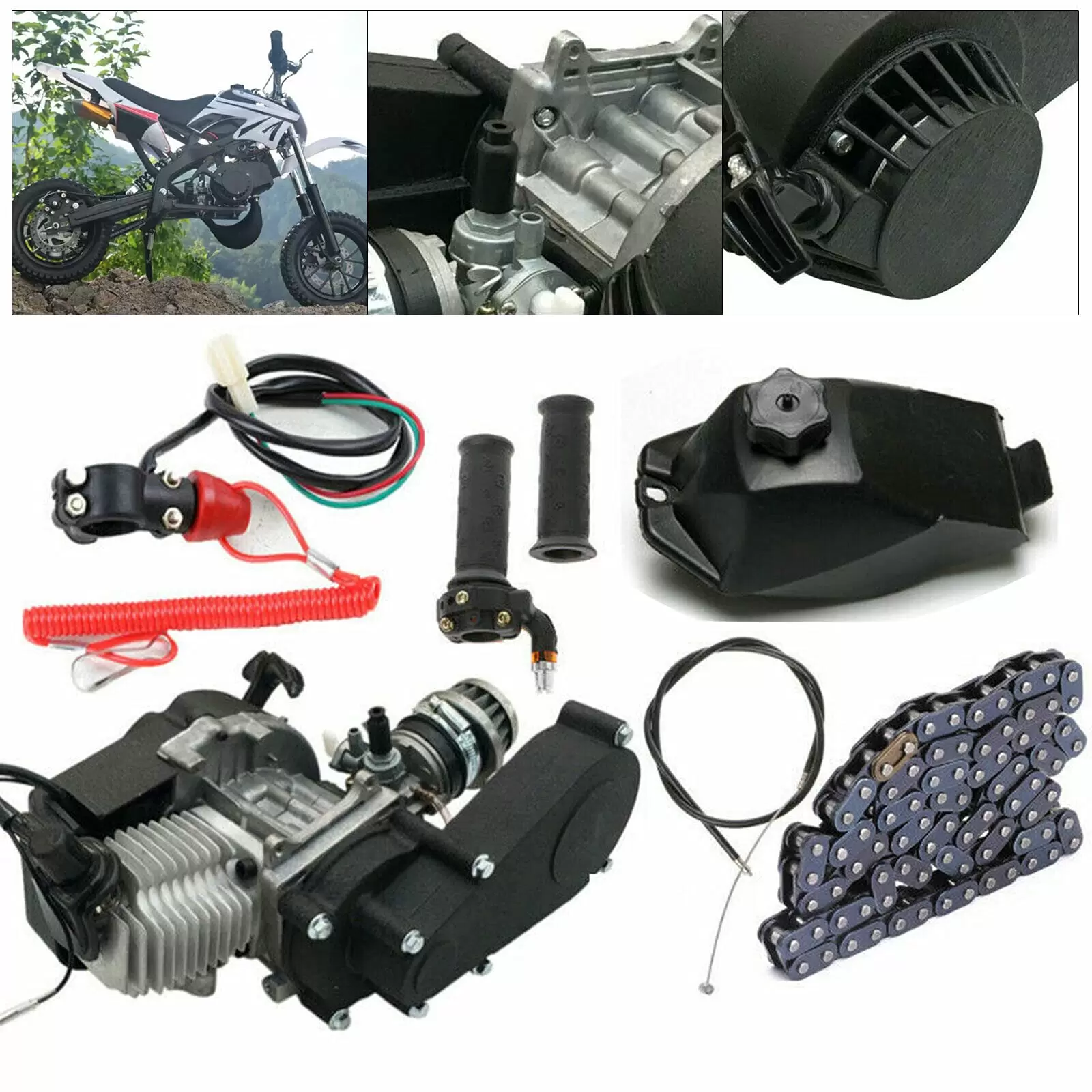 49CC 2-Takt-Motor-Fahrrad-Umrüstsatz Start Engine Motor Kit für Pocket Mini Dirt Bike Scooter 49CC 2-Takt-Motor-Fahrrad-Umrüstsatz Start Engine Motor Kit für Pocket Mini Dirt Bike Scooter