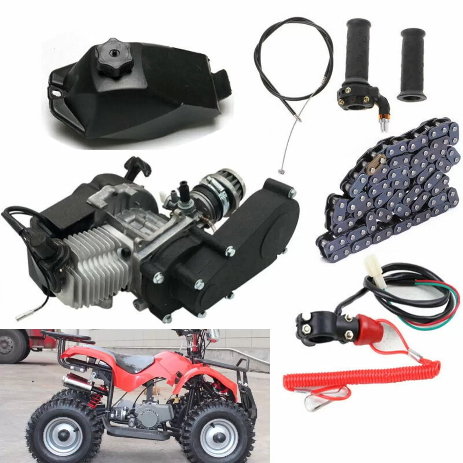 49CC 2-Takt-Motor-Fahrrad-Umrüstsatz Start Engine Motor Kit für Pocket Mini Dirt Bike Scooter 49CC 2-Takt-Motor-Fahrrad-Umrüstsatz Start Engine Motor Kit für Pocket Mini Dirt Bike Scooter