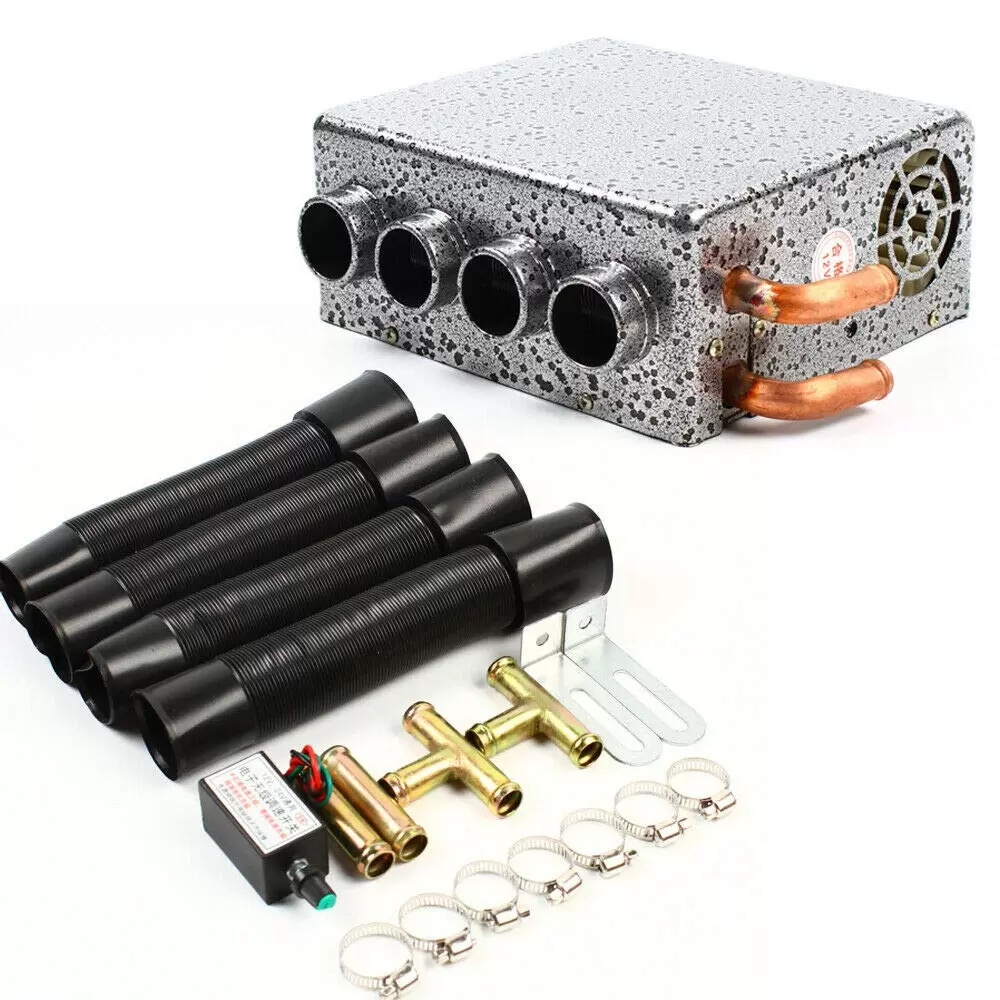 Armaturenbrettheizung Universal Vehicle Underdash Heater Mit Schalter 4 Ports+Copper Tube und Speed Switch