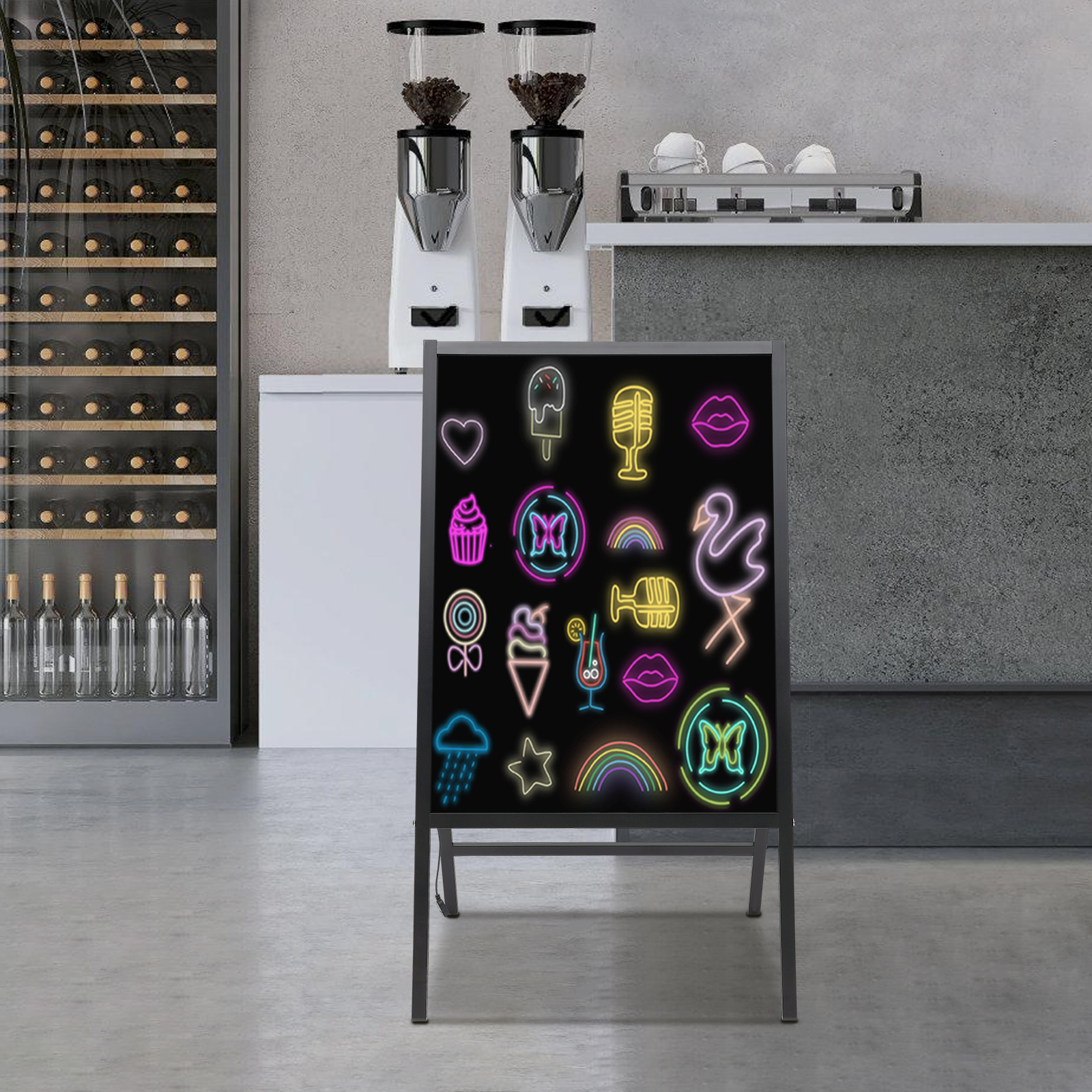 Einteiliges LED-Nachrichtentafel mit 8*Fluoreszierende Marker Stabiler Ständer