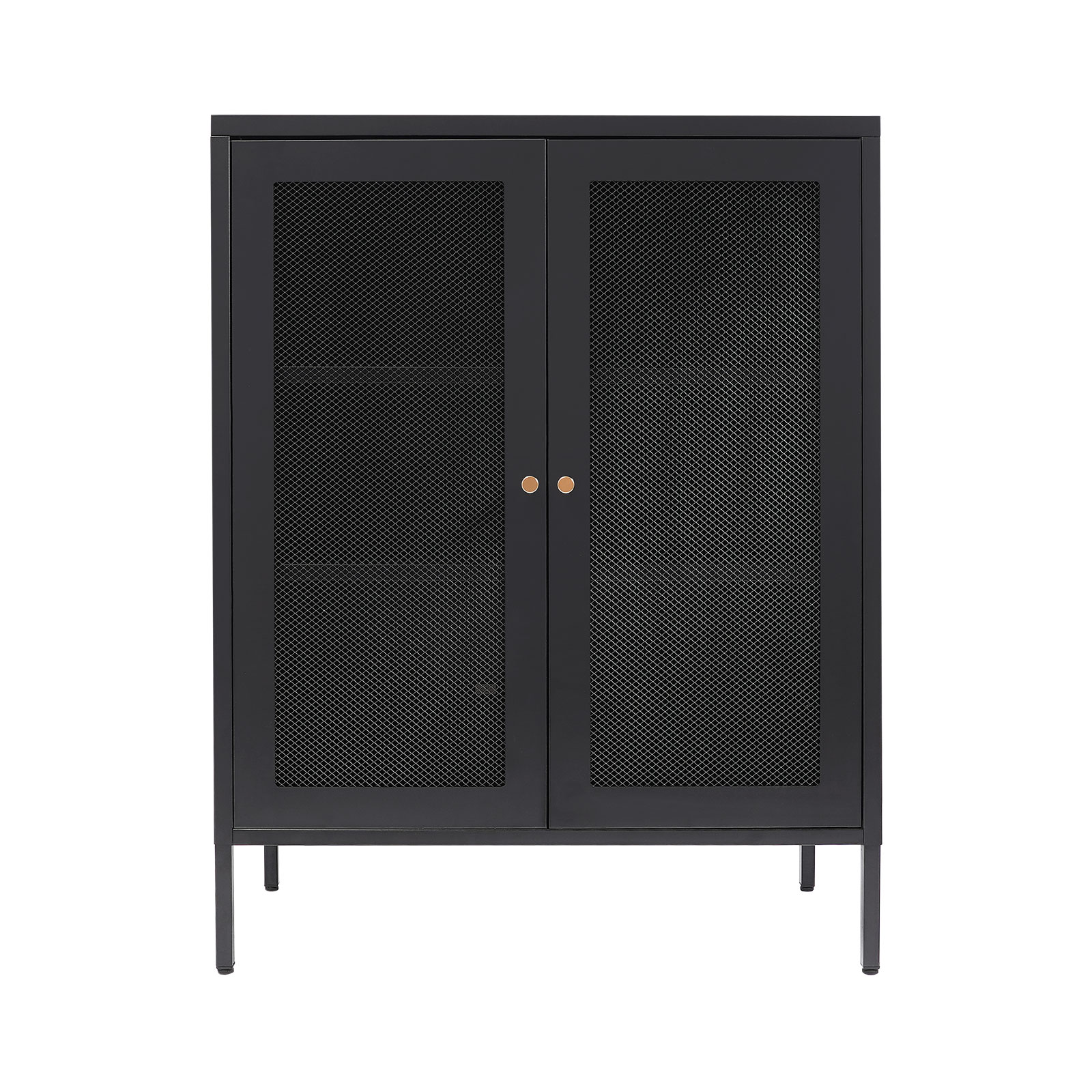80x40x102cm Zwarte Opbergkast, Dressoirkast, Moderne Opbergkast voor Keuken, Woonkamer
