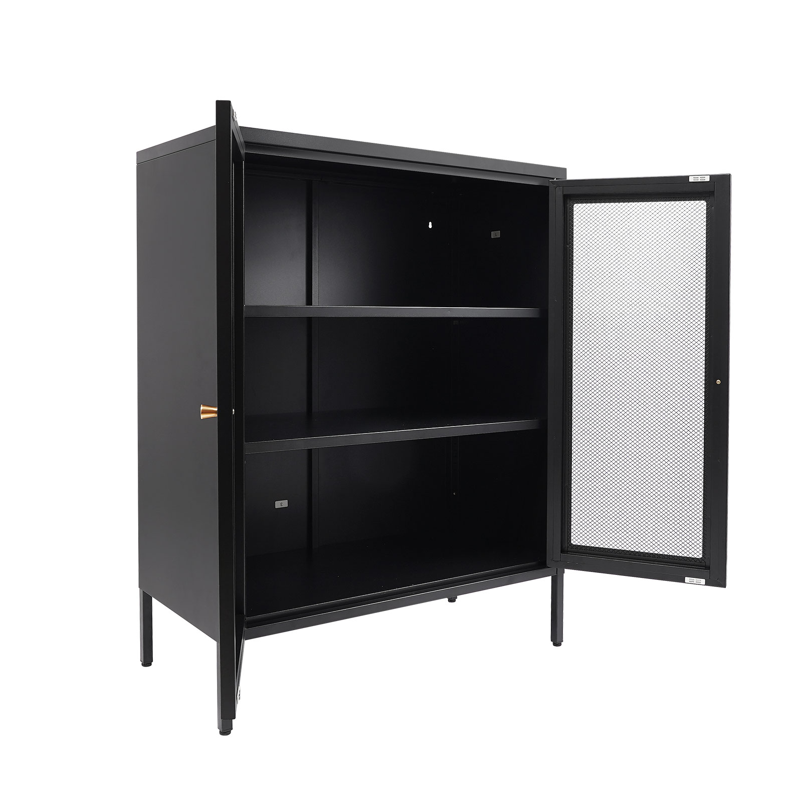 80x40x102cm Zwarte Opbergkast, Dressoirkast, Moderne Opbergkast voor Keuken, Woonkamer