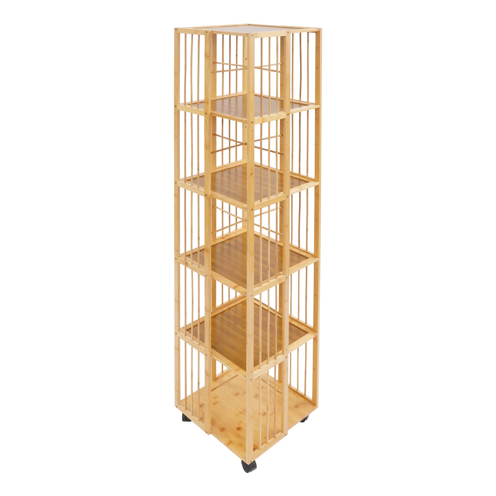 Draaibare boekenplank met 6 lagen - originele kleur, draaibare boekenplank met 6 lagen, boekenrek, staande draaibare boekenkast