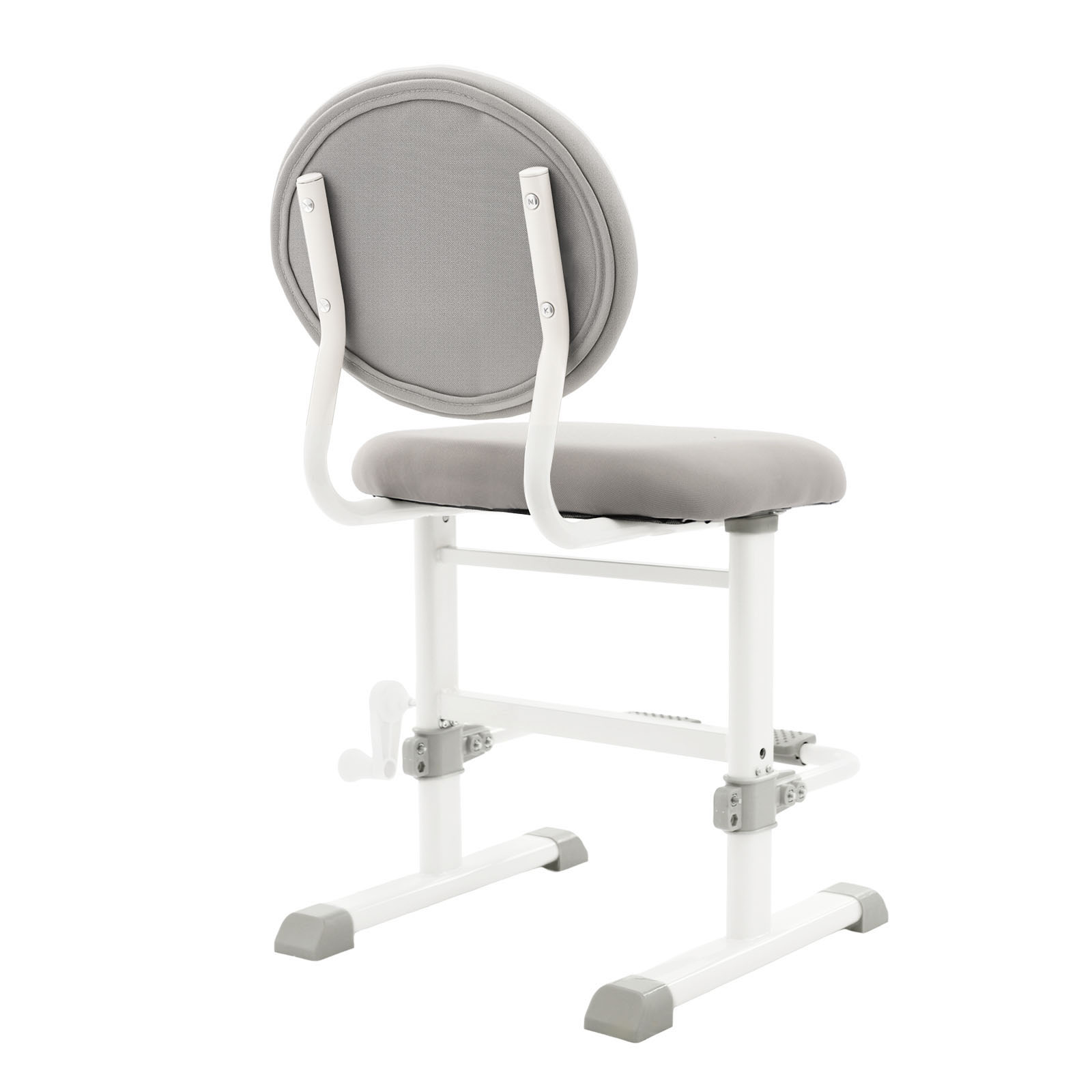 Pro model of desk stool with adjustable backrest for posture correction - elegant gray