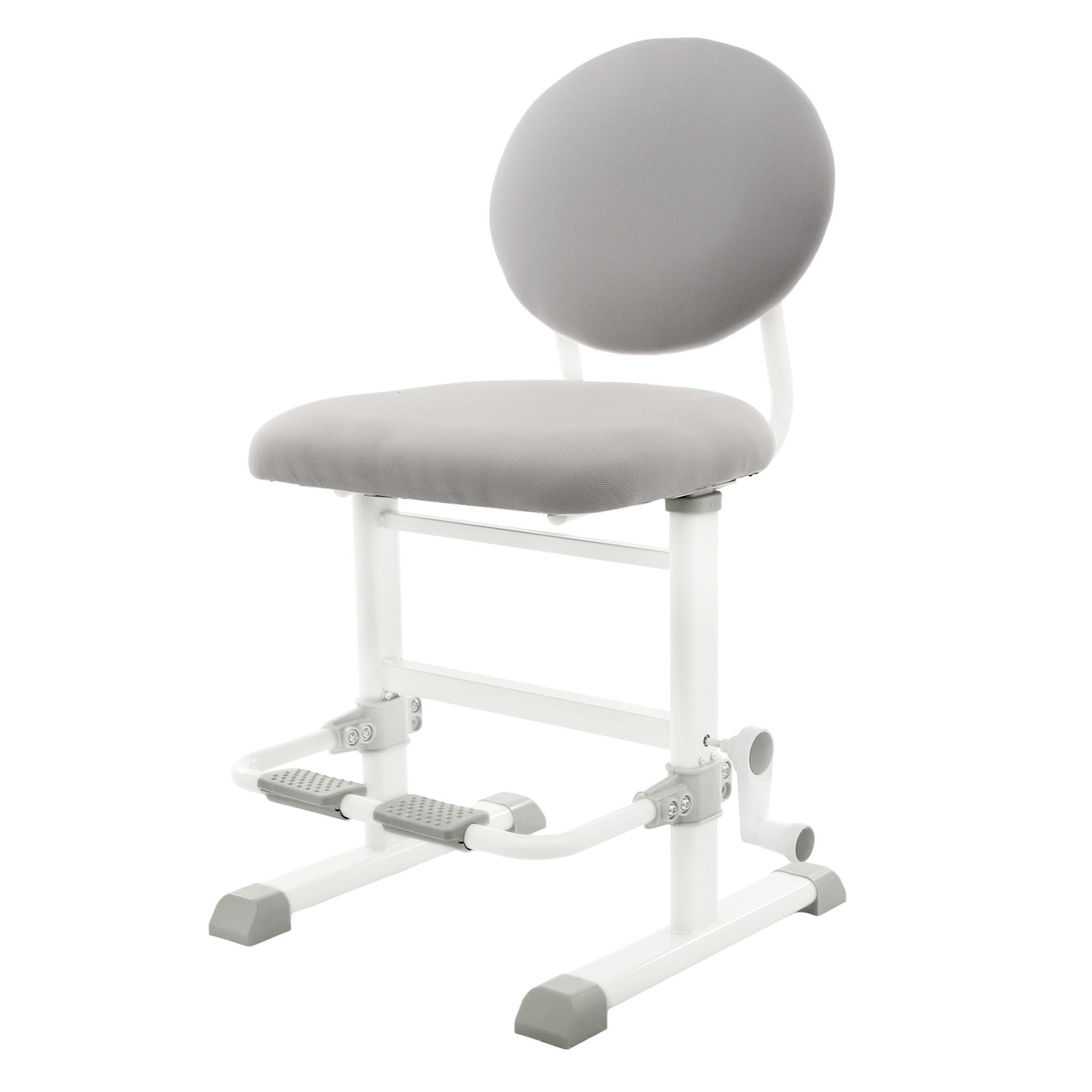 Pro model of desk stool with adjustable backrest for posture correction - elegant gray