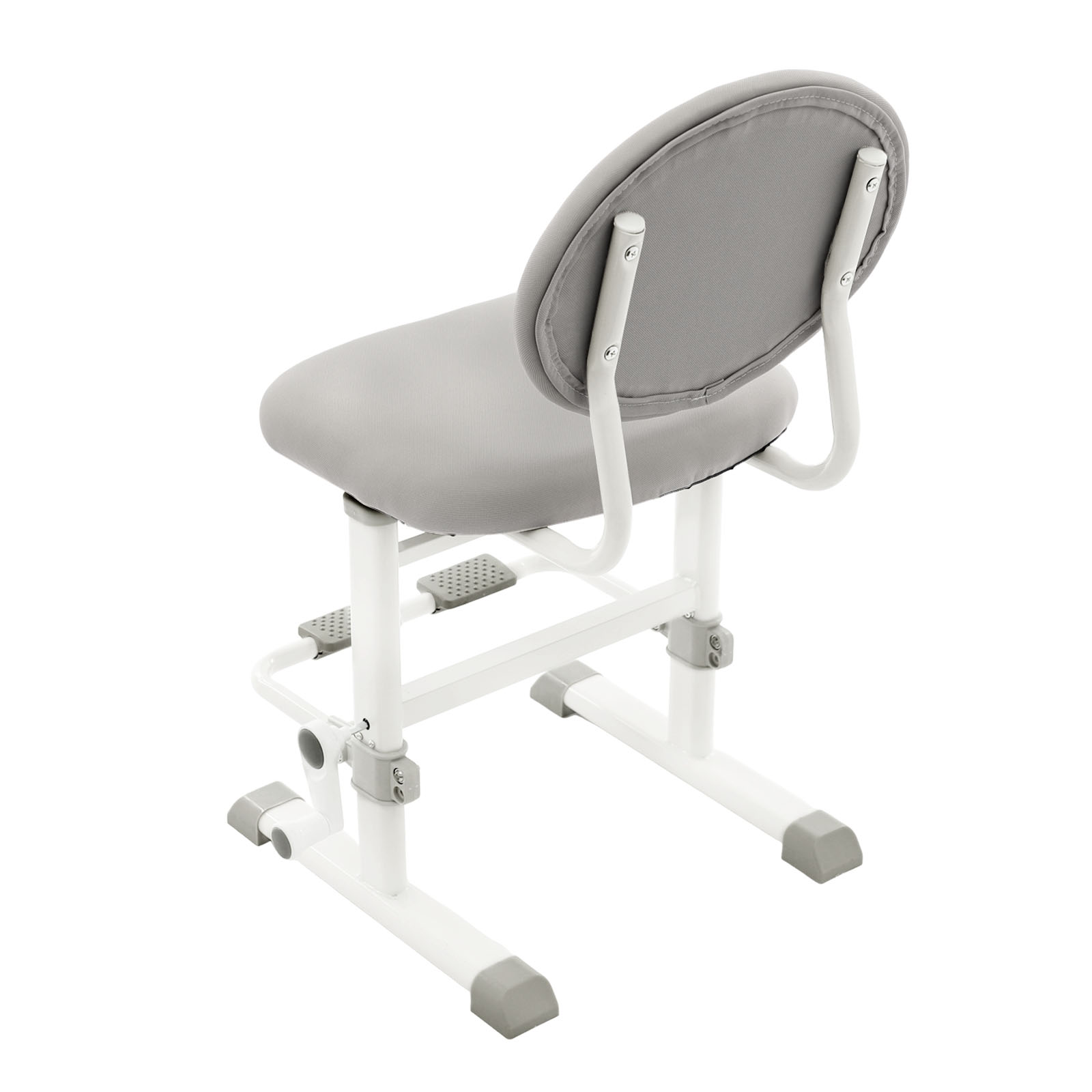 Pro model of desk stool with adjustable backrest for posture correction - elegant gray