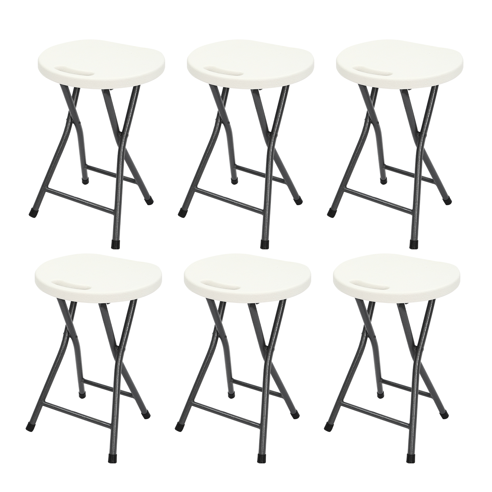 Klapphocker, stapelbar, praktischer Tragegriff, vier Anti-Rutsch-Füße, maximale Tragkraft: 100kg, 33*33*45cm, weiß