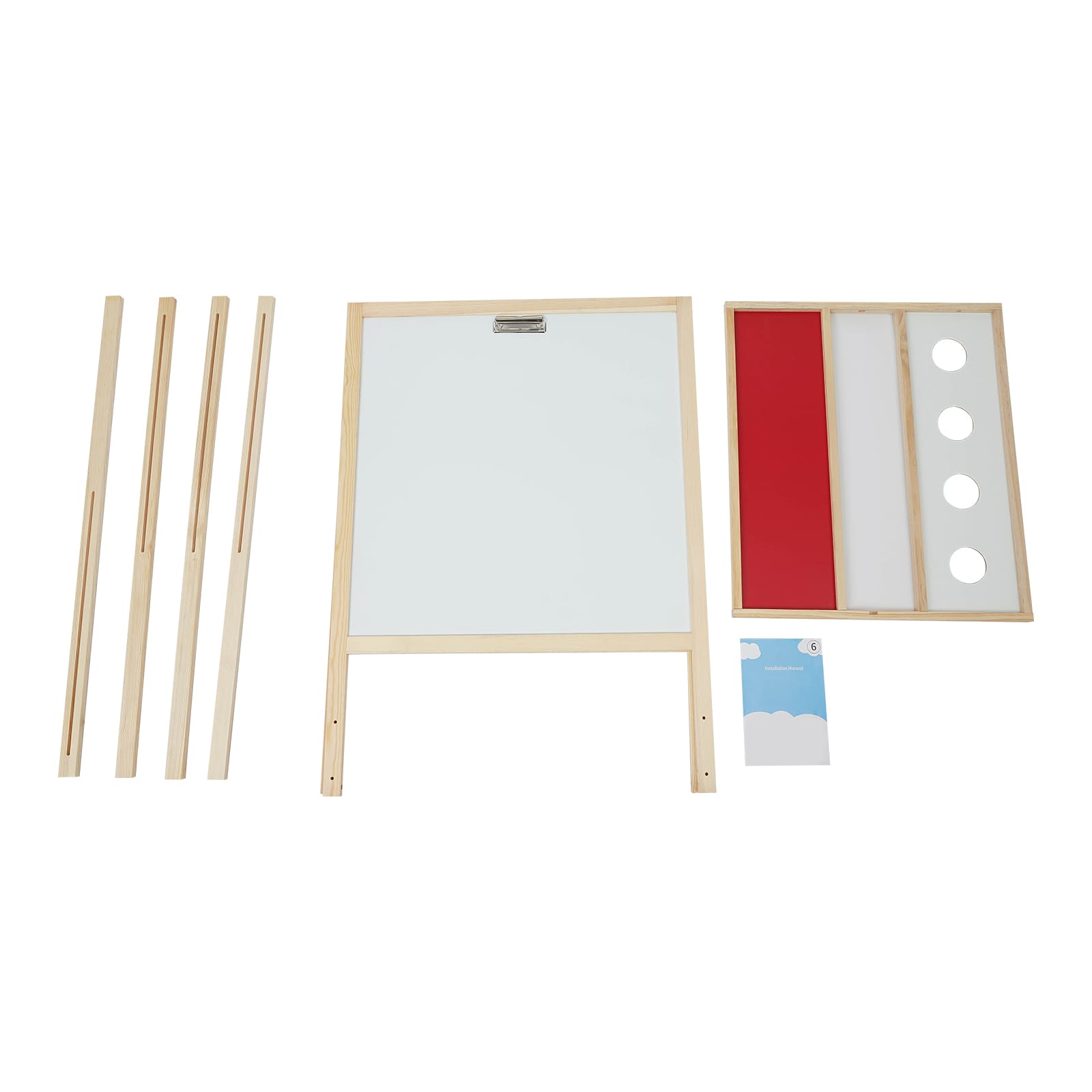 Doppelseitiges Whiteboard und Tafel, Kindertafel mit Zahlen und weiterem Zubehör, höhenverstellbare Staffelei für Kinder Doppelseitiges Whiteboard und Tafel, Kindertafel mit Zahlen und weiterem Zubehör, höhenverstellbare Staffelei für Kinder