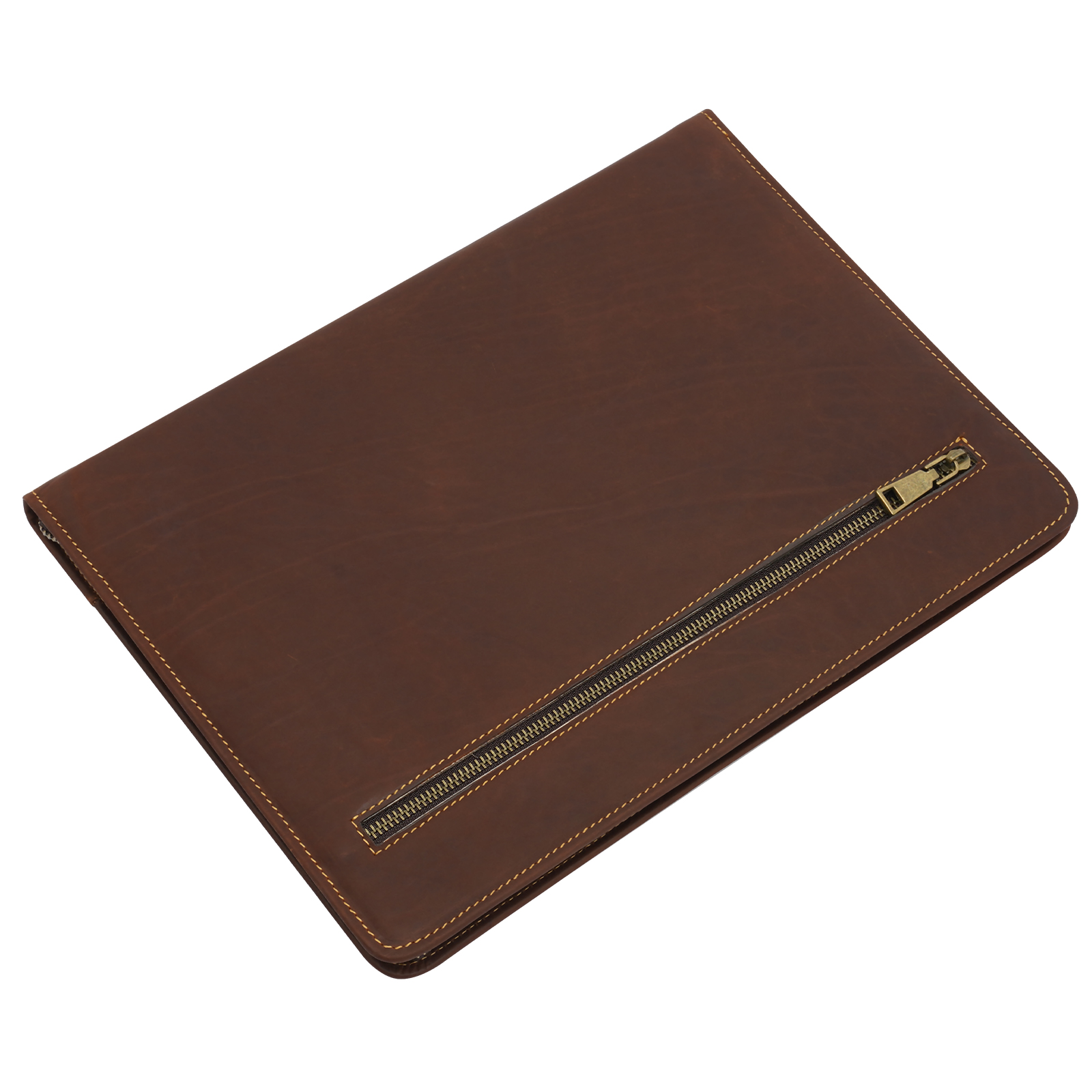 Leder-Portfolio, Binder, Lebenslauf, Padfolio mit Reißverschluss Leder-Portfolio, Binder, Lebenslauf, Padfolio mit Reißverschluss