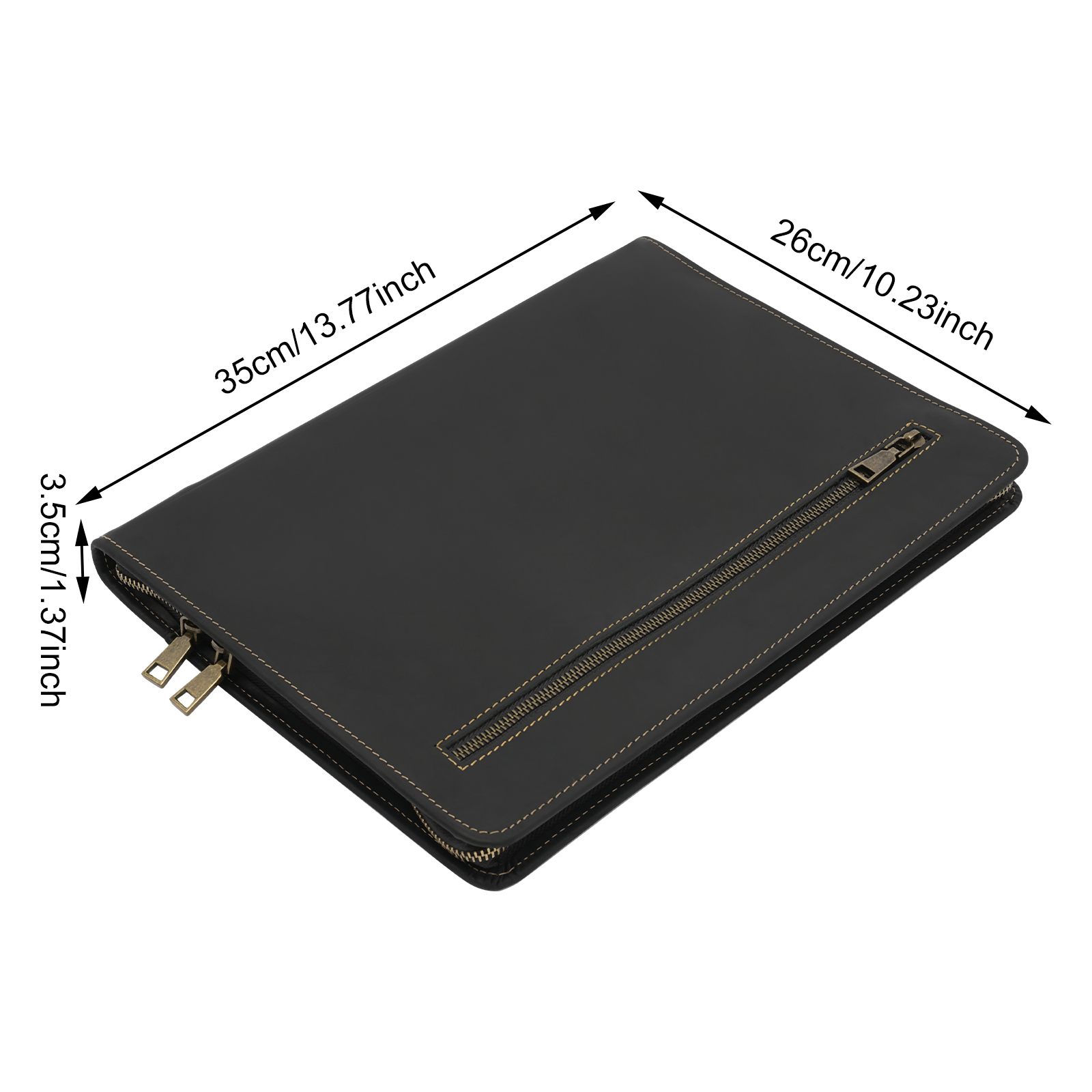 12,9" Laptop-Portfolio-Ordner aus Leder mit Reißverschluss 12,9" Laptop-Portfolio-Ordner aus Leder mit Reißverschluss