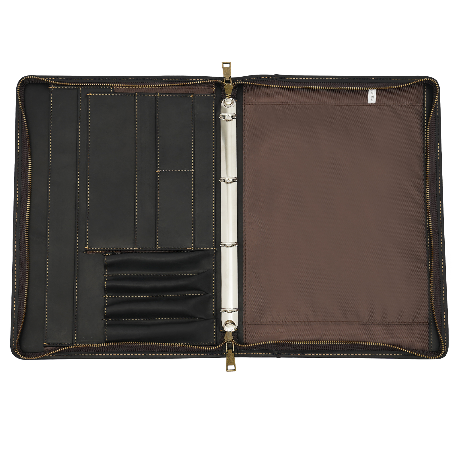 12,9" Laptop-Portfolio-Ordner aus Leder mit Reißverschluss 12,9" Laptop-Portfolio-Ordner aus Leder mit Reißverschluss