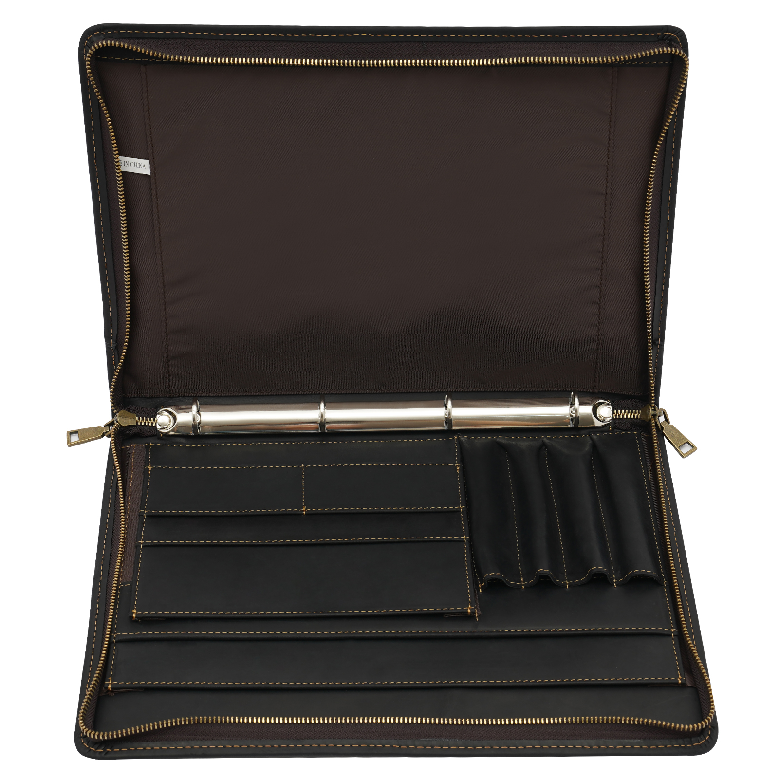 12,9" Laptop-Portfolio-Ordner aus Leder mit Reißverschluss 12,9" Laptop-Portfolio-Ordner aus Leder mit Reißverschluss