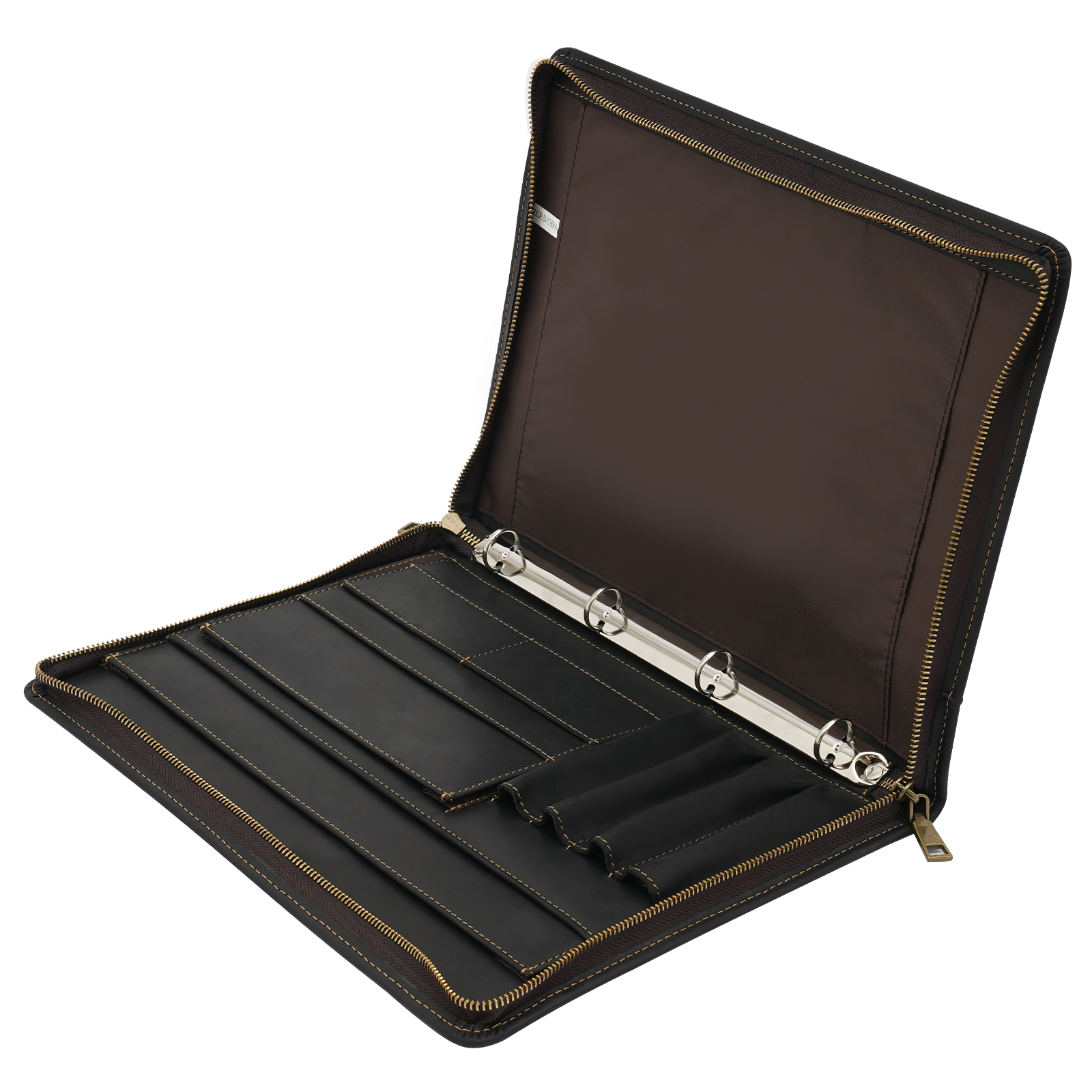 12,9" Laptop-Portfolio-Ordner aus Leder mit Reißverschluss 12,9" Laptop-Portfolio-Ordner aus Leder mit Reißverschluss