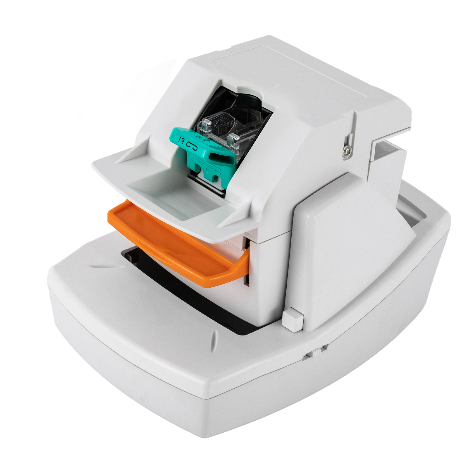 Robuster elektrischer Hefter, automatischer Flachhefter, 70 Blatt, leise, kein Stau, fürs Büro (weiß) Robuster elektrischer Hefter, automatischer Flachhefter, 70 Blatt, leise, kein Stau, fürs Büro (weiß)