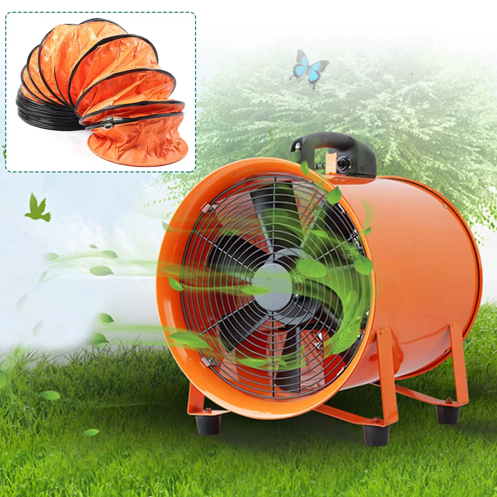 Gebläse Lüfter Industrie Extraktor Tragbarer Ventilator 2800 r/min Axial Tragbarer Ventilator für Werkstatt Absaugung mit 10 m PVC-Kanal Gebläse Lüfter Industrie Extraktor Tragbarer Ventilator 2800 r/min Axial Tragbarer Ventilator für Werkstatt Absaugung mit 10 m PVC-Kanal