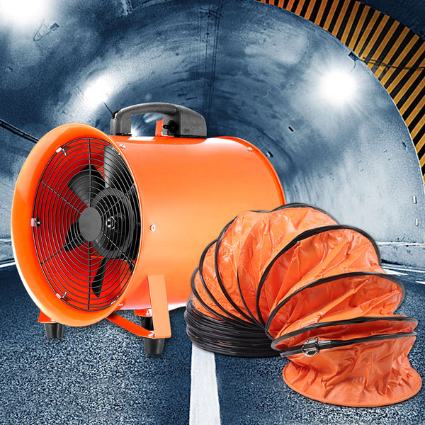 Gebläse Lüfter Industrie Extraktor Tragbarer Ventilator 2800 r/min Axial Tragbarer Ventilator für Werkstatt Absaugung mit 10 m PVC-Kanal