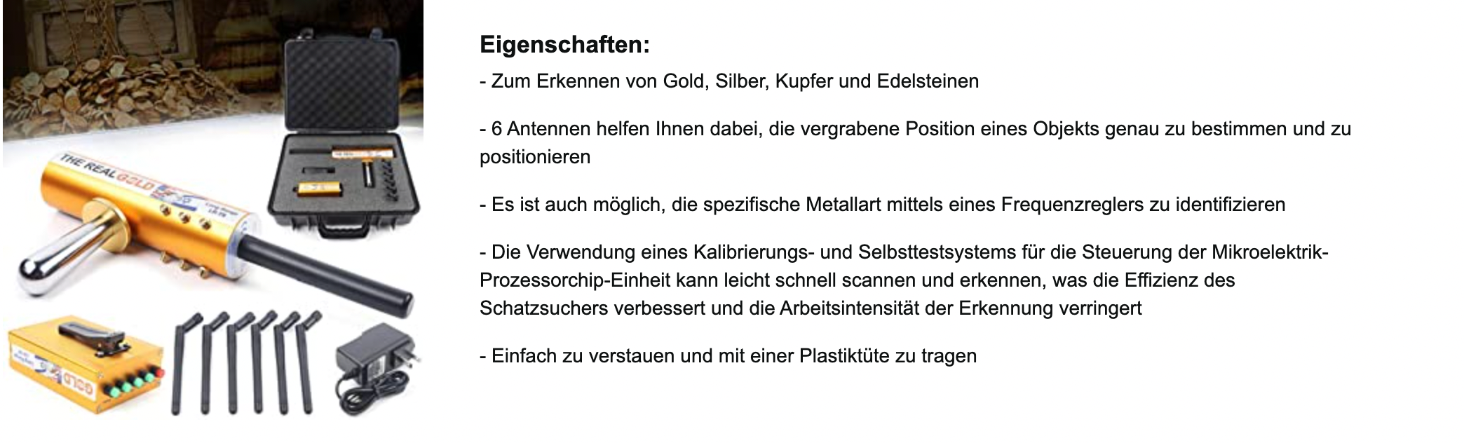 Golddetektor 6 Antennen Diamond Suche Detector Metalldetektor