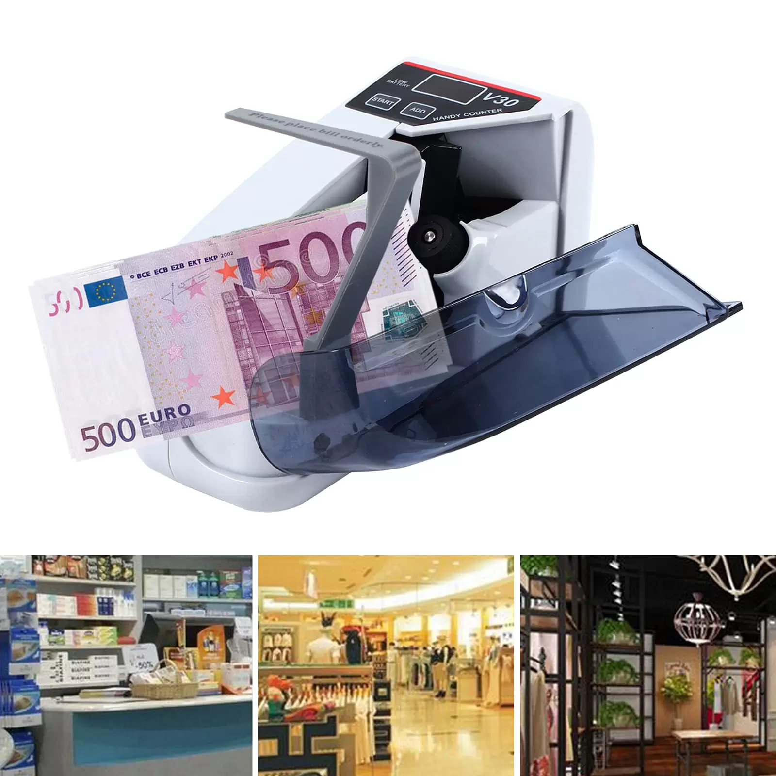 Handheld Geldzählmaschine,Mobile Geldzähler mit Zählfunktion und LED Display 99 max 600pc/min Handheld Geldzählmaschine,Mobile Geldzähler mit Zählfunktion und LED Display 99 max 600pc/min