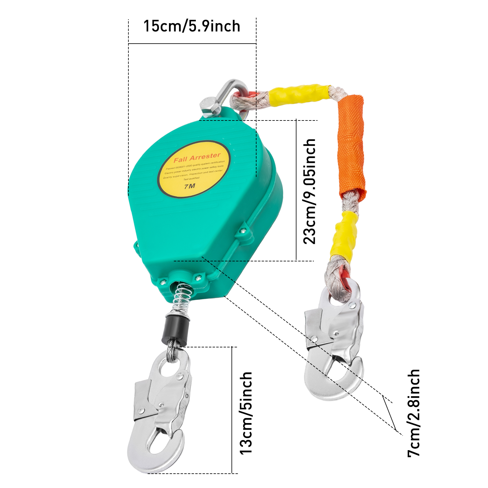 7m Fall Arrestor Safety Device 150kg Load Capacity, Steel Aluminum ...