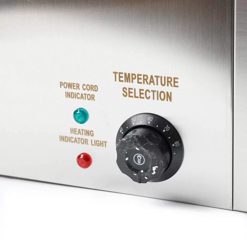 1/3 * 3 Satz elektrischer Lebensmittelwärmer 7L Edelstahl Warm-Wasserbad