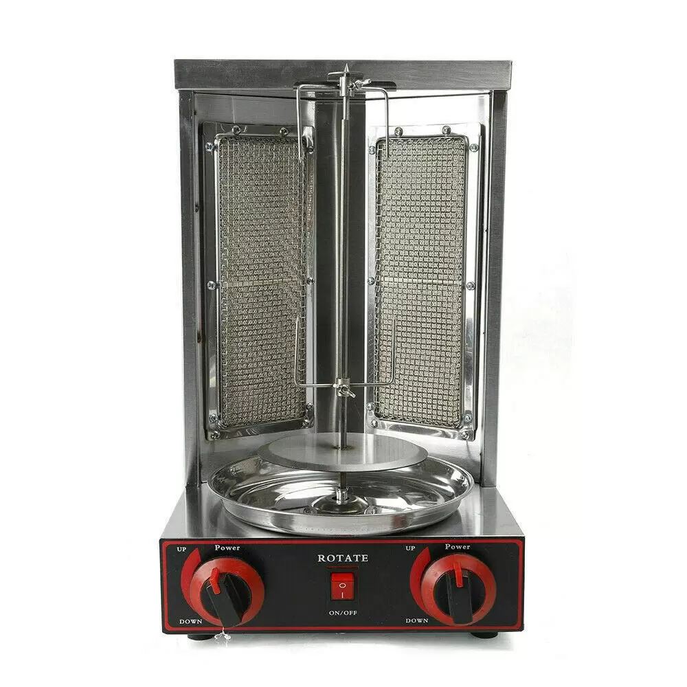 Dönergrill 3000W Elektro Gas Schaschlik-Vertikal-Multigrill Edelstahl Gyrosgrill