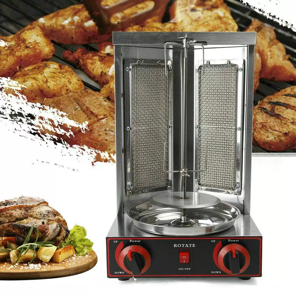 Dönergrill 3000W Elektro Gas Schaschlik-Vertikal-Multigrill Edelstahl Gyrosgrill