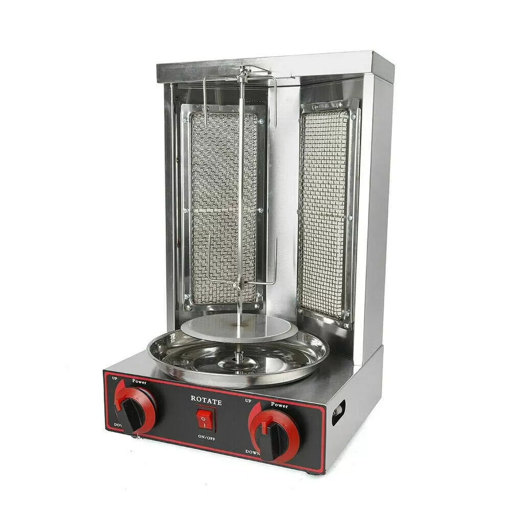 Dönergrill 3000W Elektro Gas Schaschlik-Vertikal-Multigrill Edelstahl Gyrosgrill
