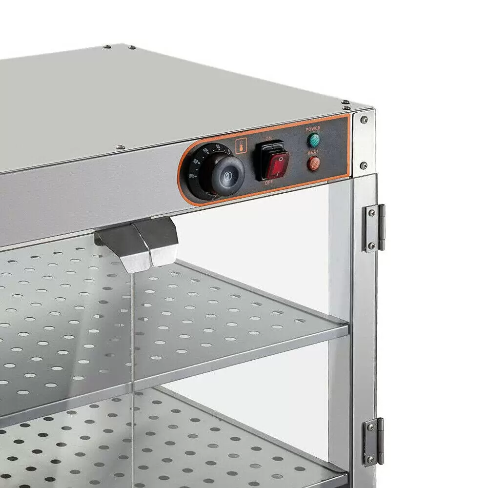 30-85°C Warmhaltevitrine mit Beleuchtung 800W Speisenwärmer Heißetheke Wärmebehälter 30-85°C Warmhaltevitrine mit Beleuchtung 800W Speisenwärmer Heißetheke Wärmebehälter