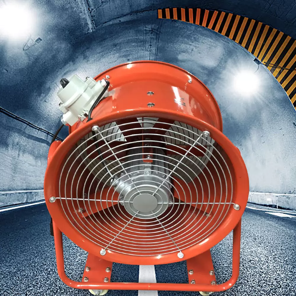 18 Zoll Tragbarer Axialventilator 2800 U / min 1100 W mit 4 Räder