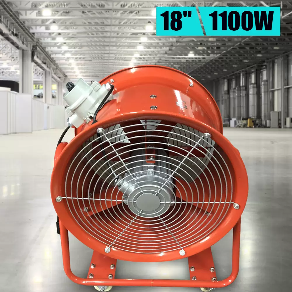 18 Zoll Tragbarer Axialventilator 2800 U / min 1100 W mit 4 Räder 18 Zoll Tragbarer Axialventilator 2800 U / min 1100 W mit 4 Räder