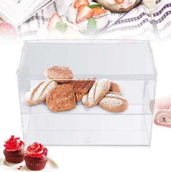 2 Stöckiger Acryl Display Ständer Cupcake Tortenvitrine 45,72*25,4*30,48cm Organizer Transparent Regal Tischplatte Schmuckständer