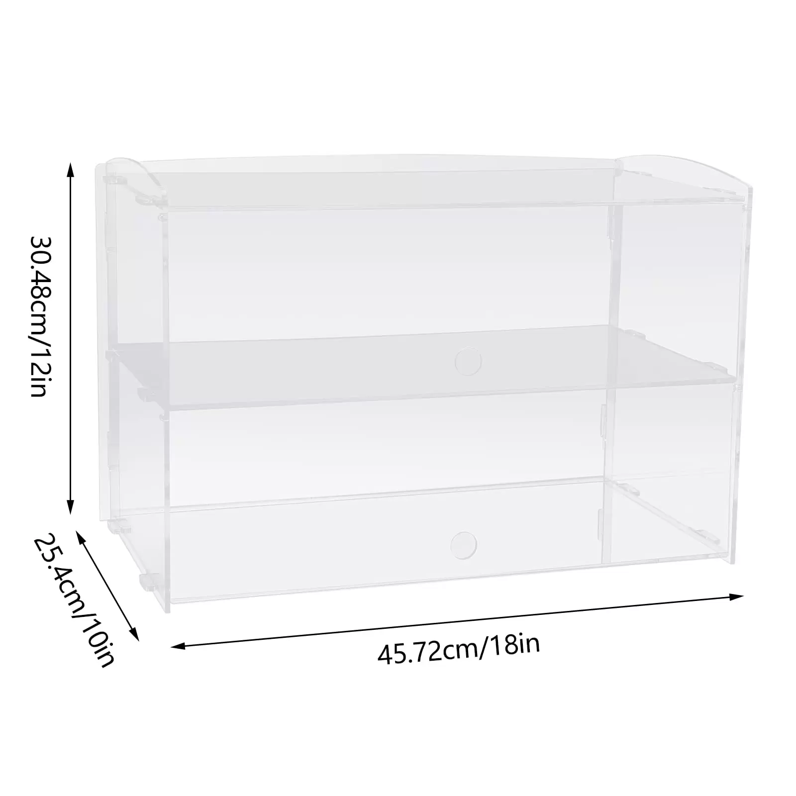 2 Stöckiger Acryl Display Ständer Cupcake Tortenvitrine 45,72*25,4*30,48cm Organizer Transparent Regal Tischplatte Schmuckständer