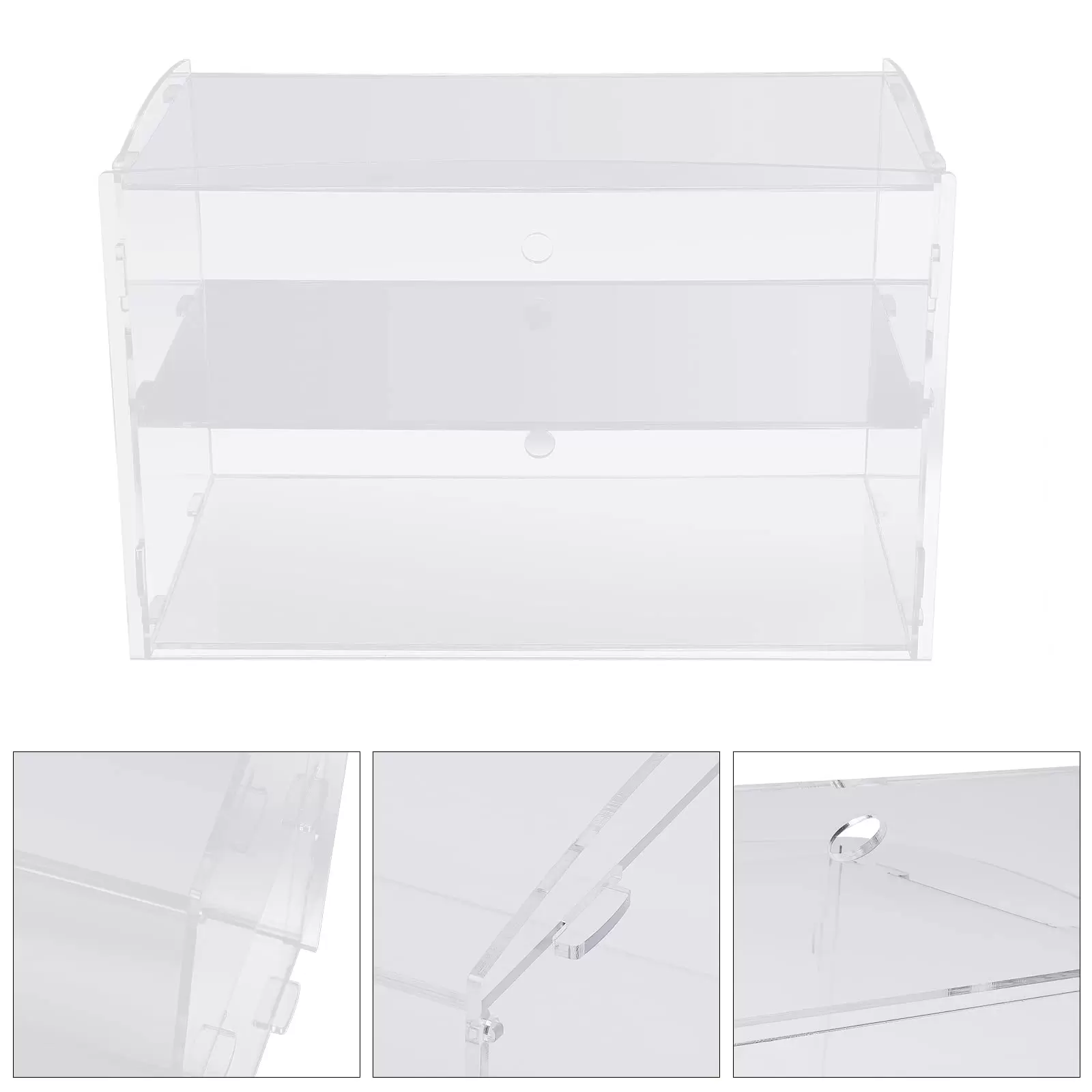 2 Stöckiger Acryl Display Ständer Cupcake Tortenvitrine 45,72*25,4*30,48cm Organizer Transparent Regal Tischplatte Schmuckständer