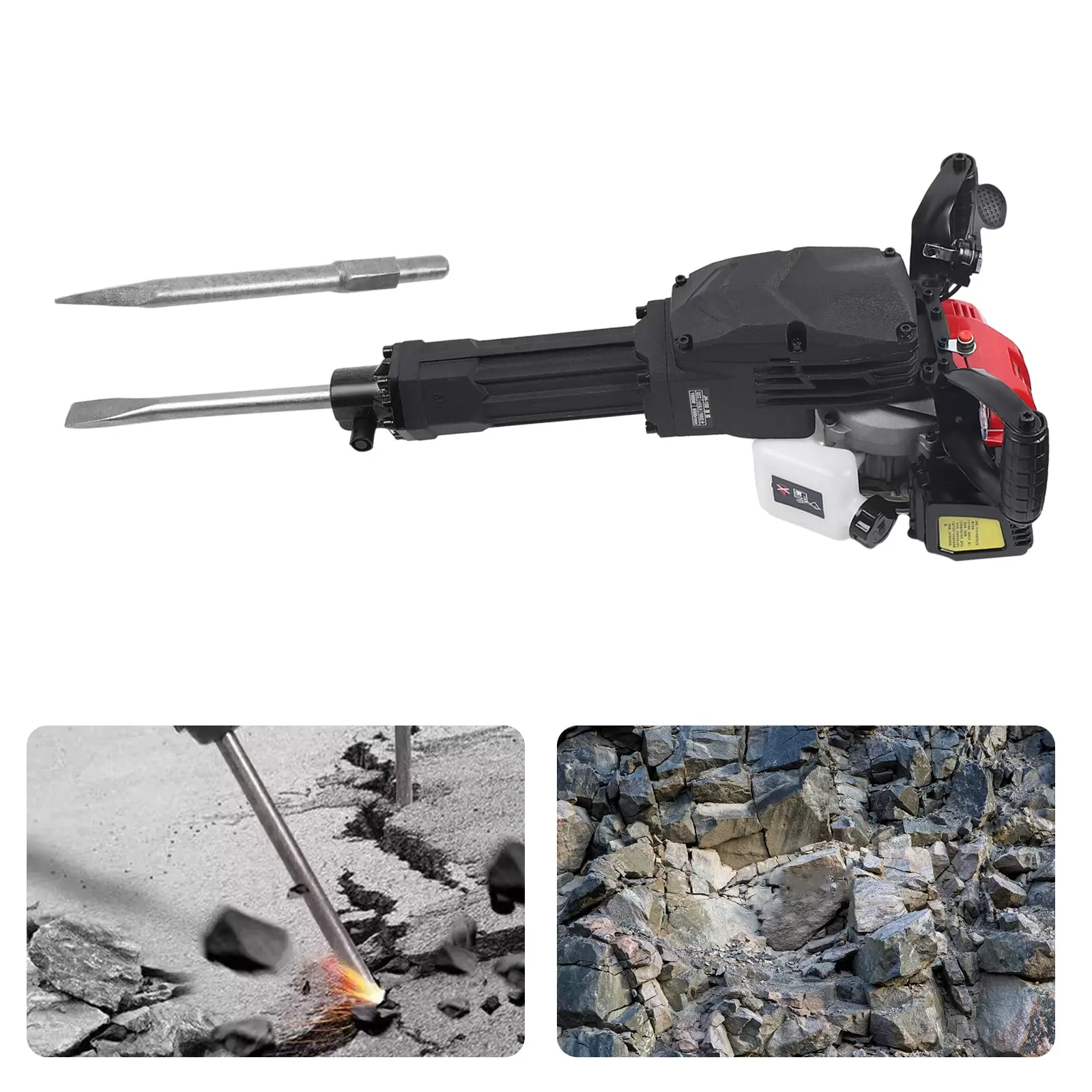 52CC 2-Takt Benzin Abbruchhammer 44mm Einzylinder Meißelhammer Schlaghammer Stemmhammer Demolition Hammer 52CC 2-Takt Benzin Abbruchhammer 44mm Einzylinder Meißelhammer Schlaghammer Stemmhammer Demolition Hammer