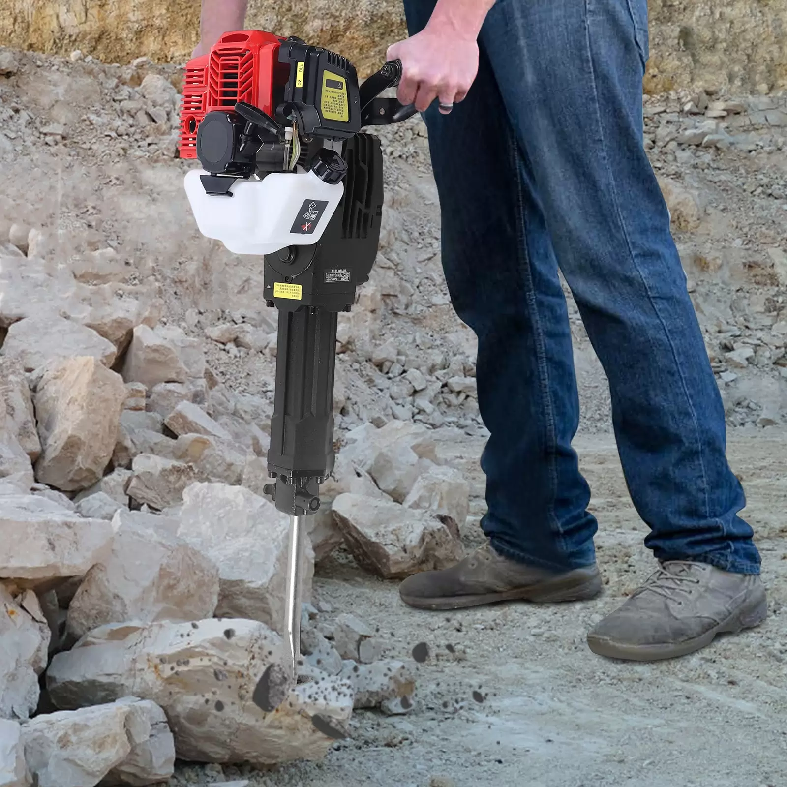 52CC 2-Takt Benzin Abbruchhammer 44mm Einzylinder Meißelhammer Schlaghammer Stemmhammer Demolition Hammer 52CC 2-Takt Benzin Abbruchhammer 44mm Einzylinder Meißelhammer Schlaghammer Stemmhammer Demolition Hammer