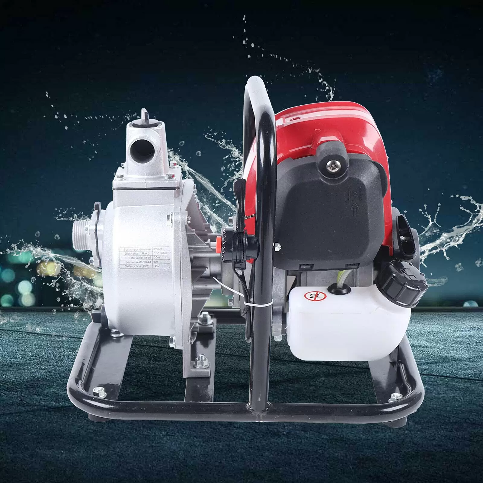 4 Takt 1200W Benzin Wasserpumpe Motor Tragbare Gasbetriebene Wasserpumpe