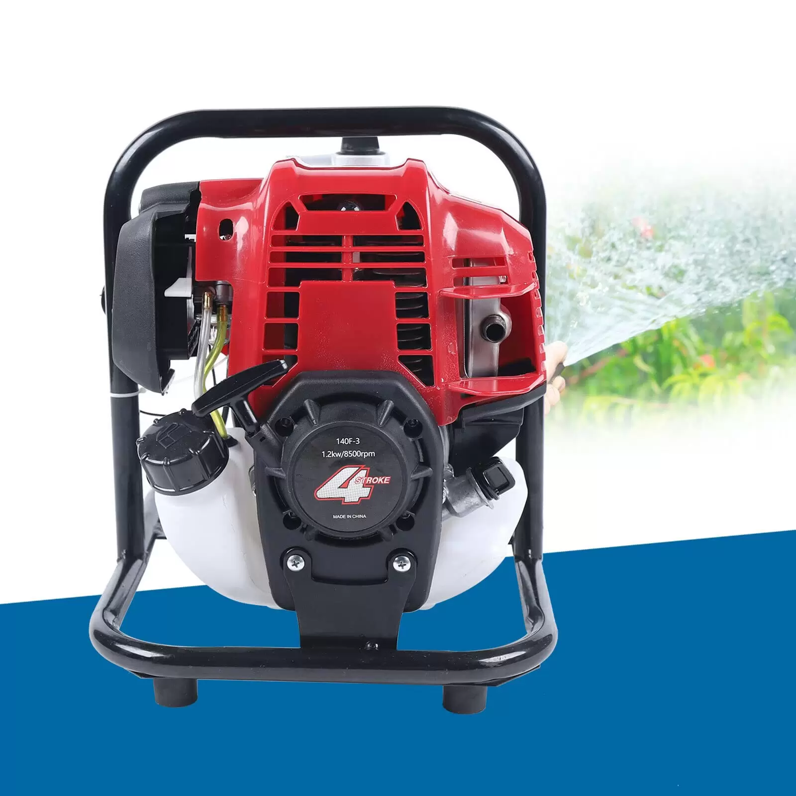 4 Takt 1200W Benzin Wasserpumpe Motor Tragbare Gasbetriebene Wasserpumpe
