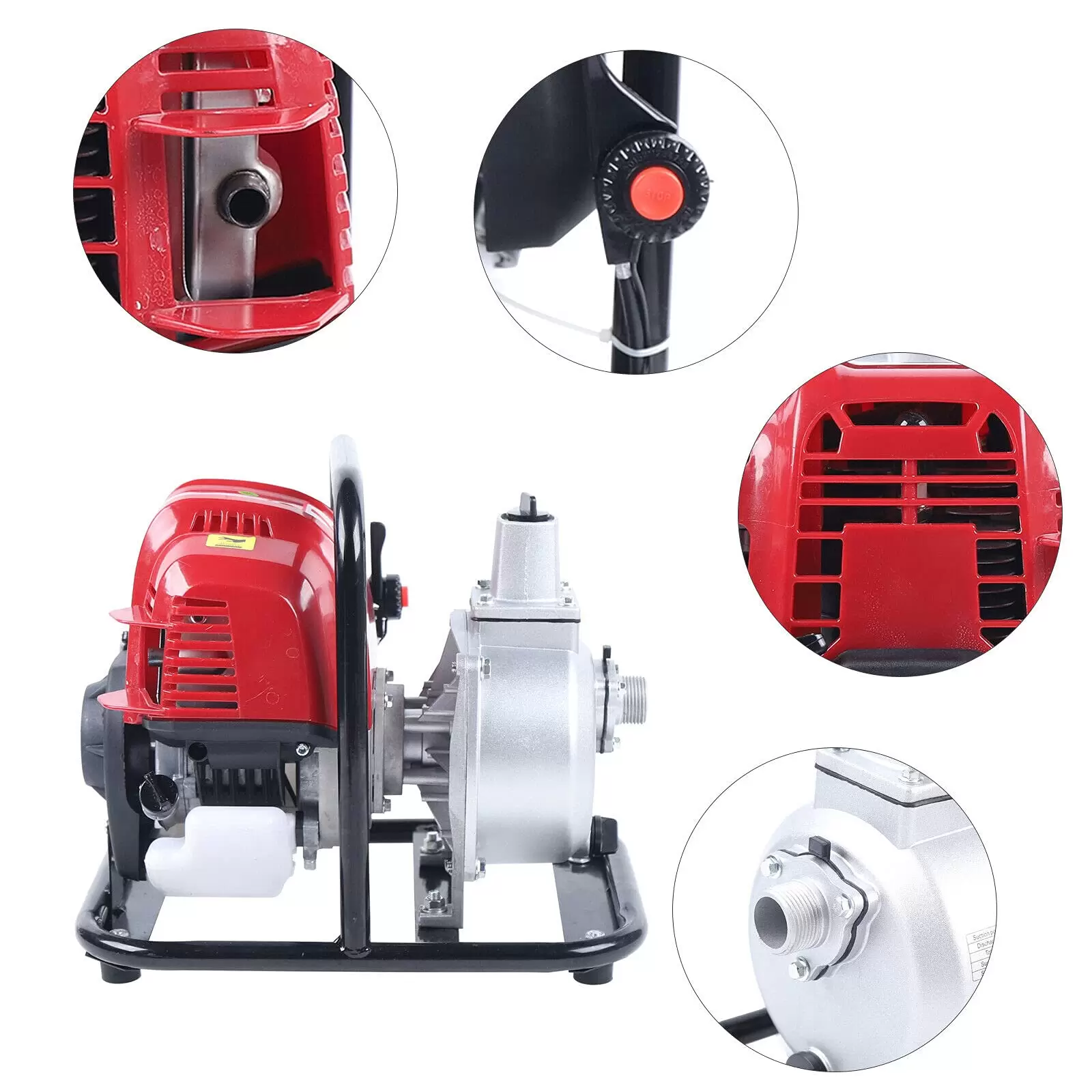 4 Takt 1200W Benzin Wasserpumpe Motor Tragbare Gasbetriebene Wasserpumpe