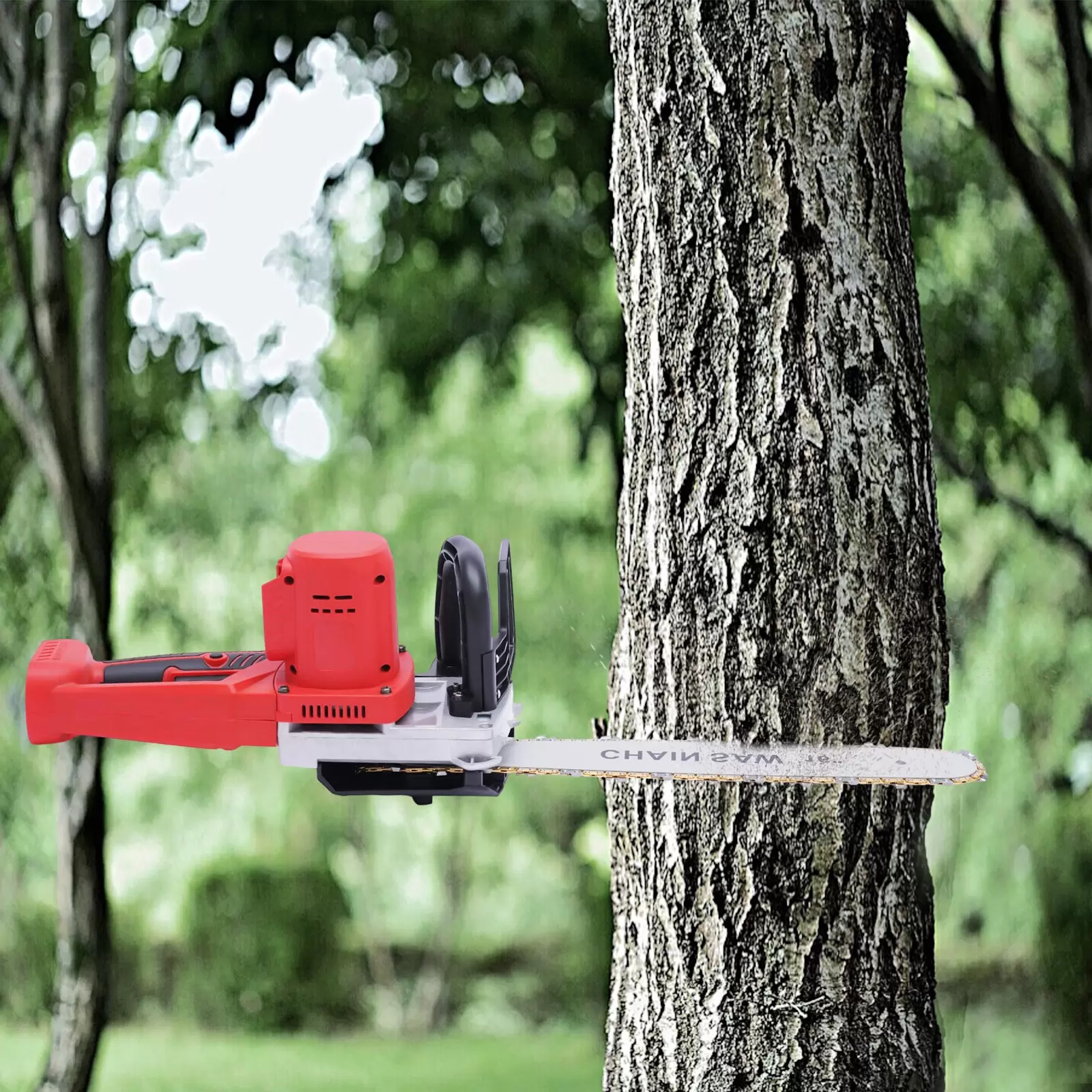 16 Zoll Kettensäge Profi Motorsäge  Akku Wiederaufladbare Lithiumbatterie mit Kette für Holz Gartenarbeiten