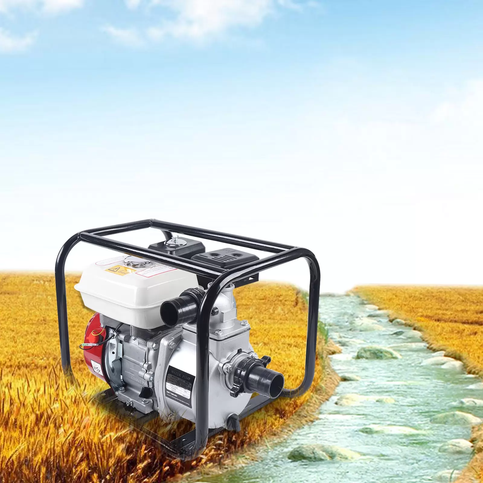 2 Zoll 4 Takt 6.5 PS Benzin Schmutzwasserpumpe Teichpumpe Gartenpumpe