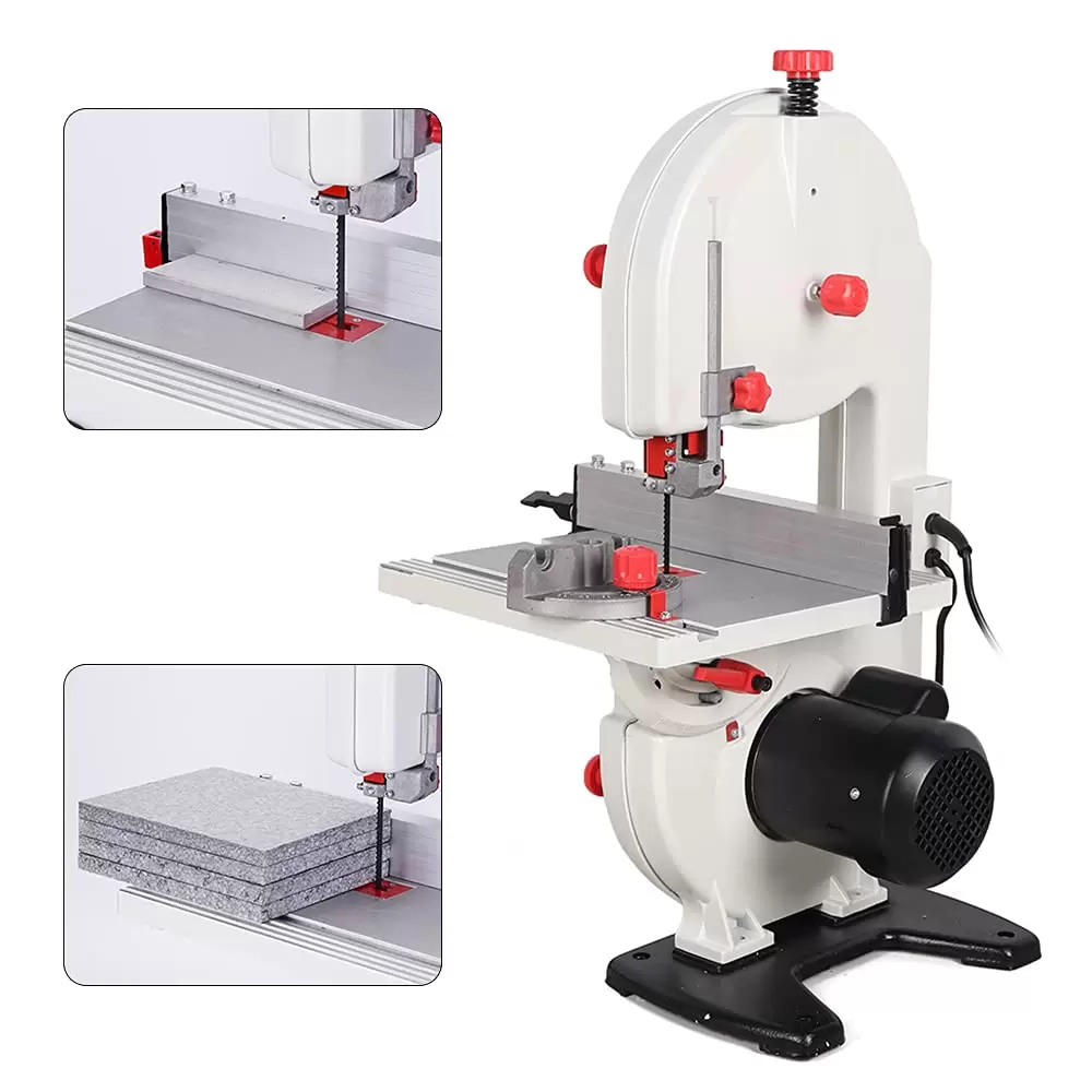 CNCEST 350W Tischbandsäge 0-45° Tischverstellung Holzbandsäge | Werkbankgröße:30x30cm | Schnitthöhe: 8 cm CNCEST 350W Tischbandsäge 0-45° Tischverstellung Holzbandsäge | Werkbankgröße:30x30cm | Schnitthöhe: 8 cm